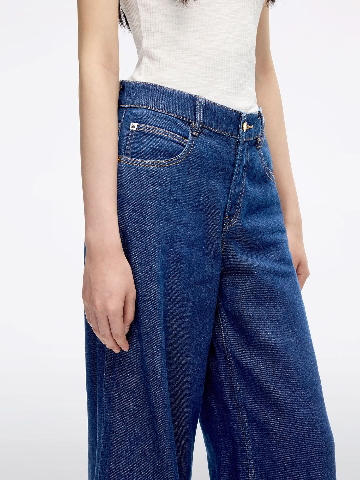 Split-Hem Wide-Leg Jeans