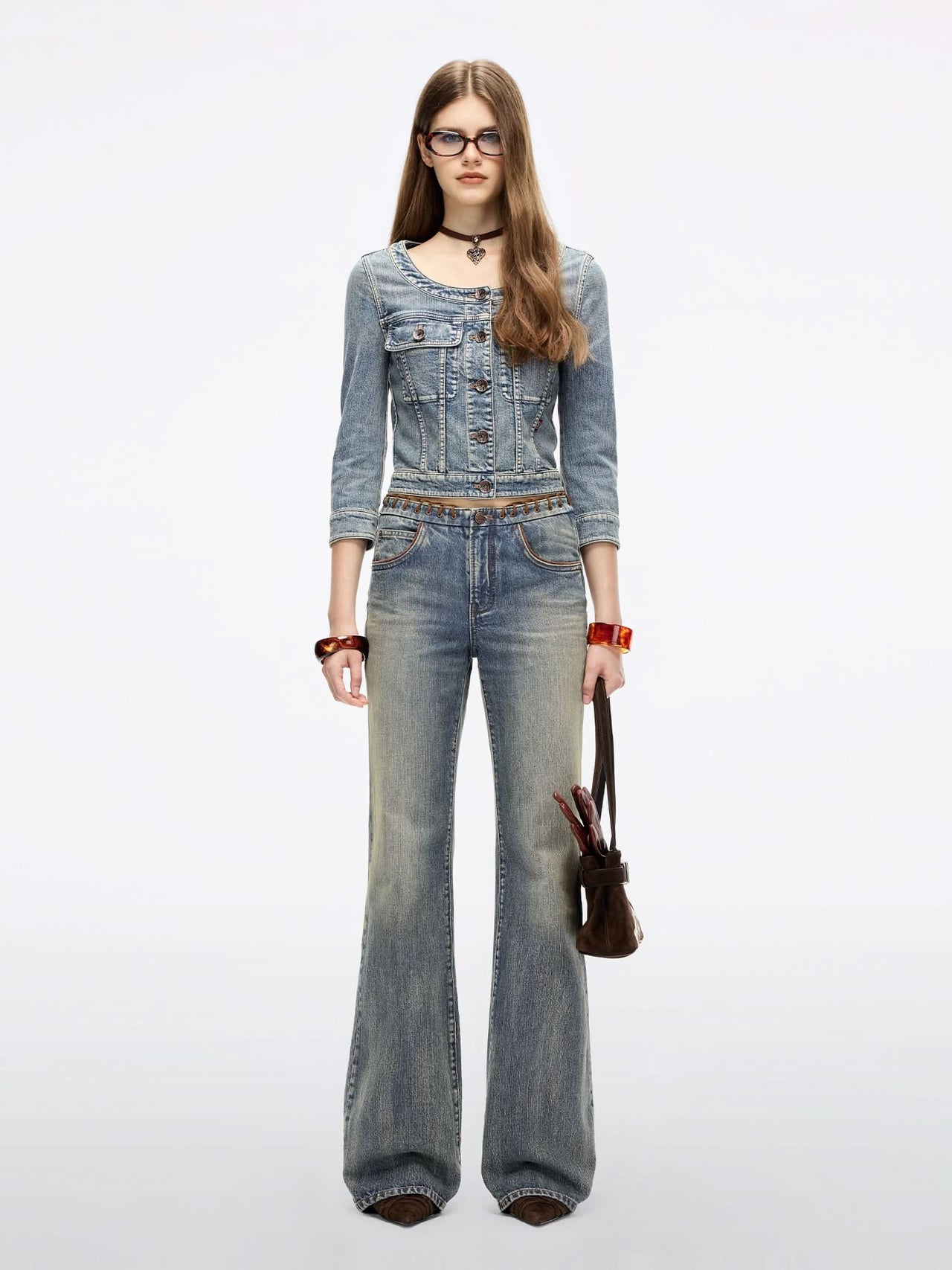 Patchwork Flared Jeans