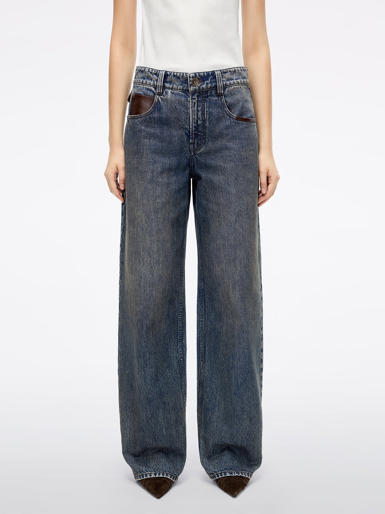 Patchwork Loose-Fit Denim Jeans