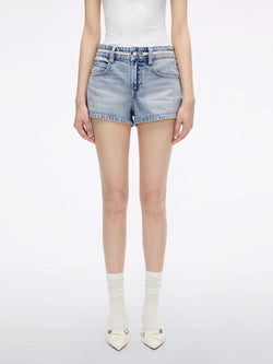 Patchwork Denim Shorts