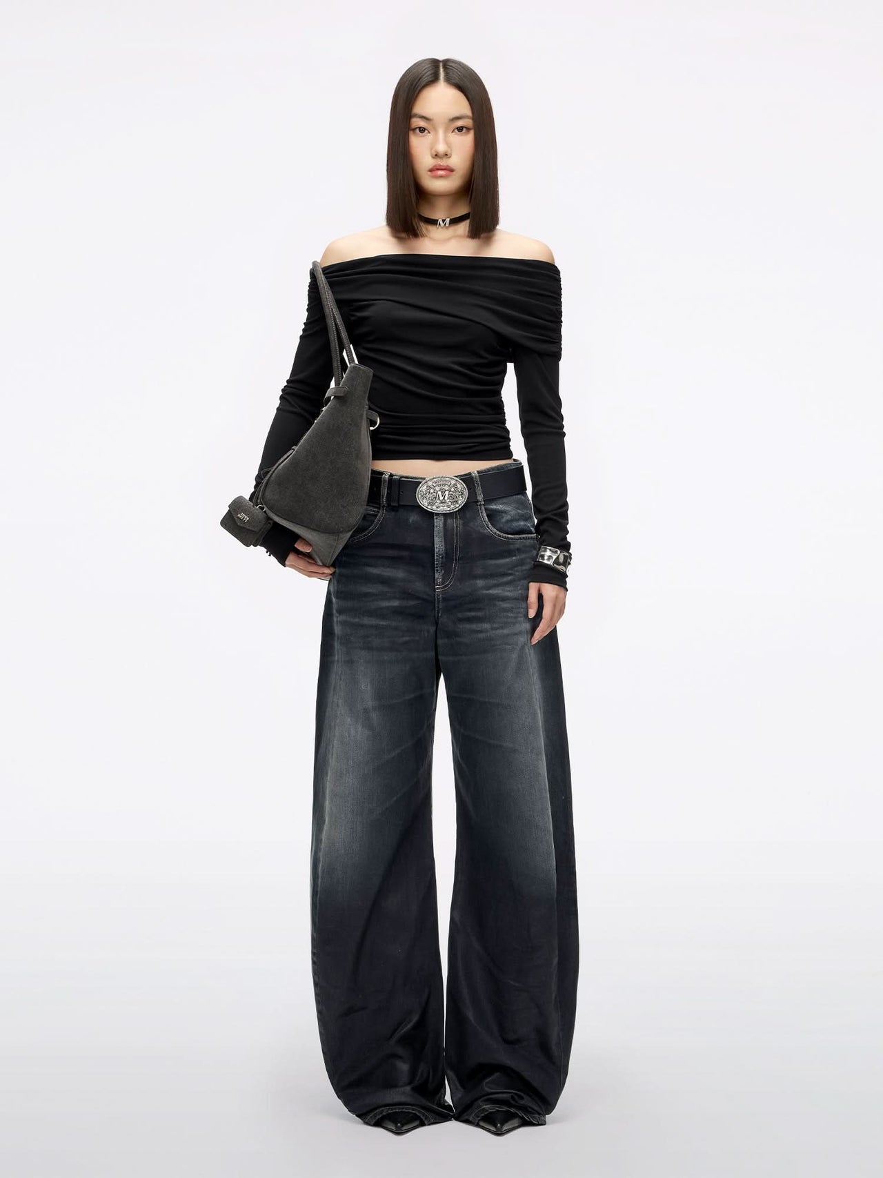 Coated Loose-Fit Jeans