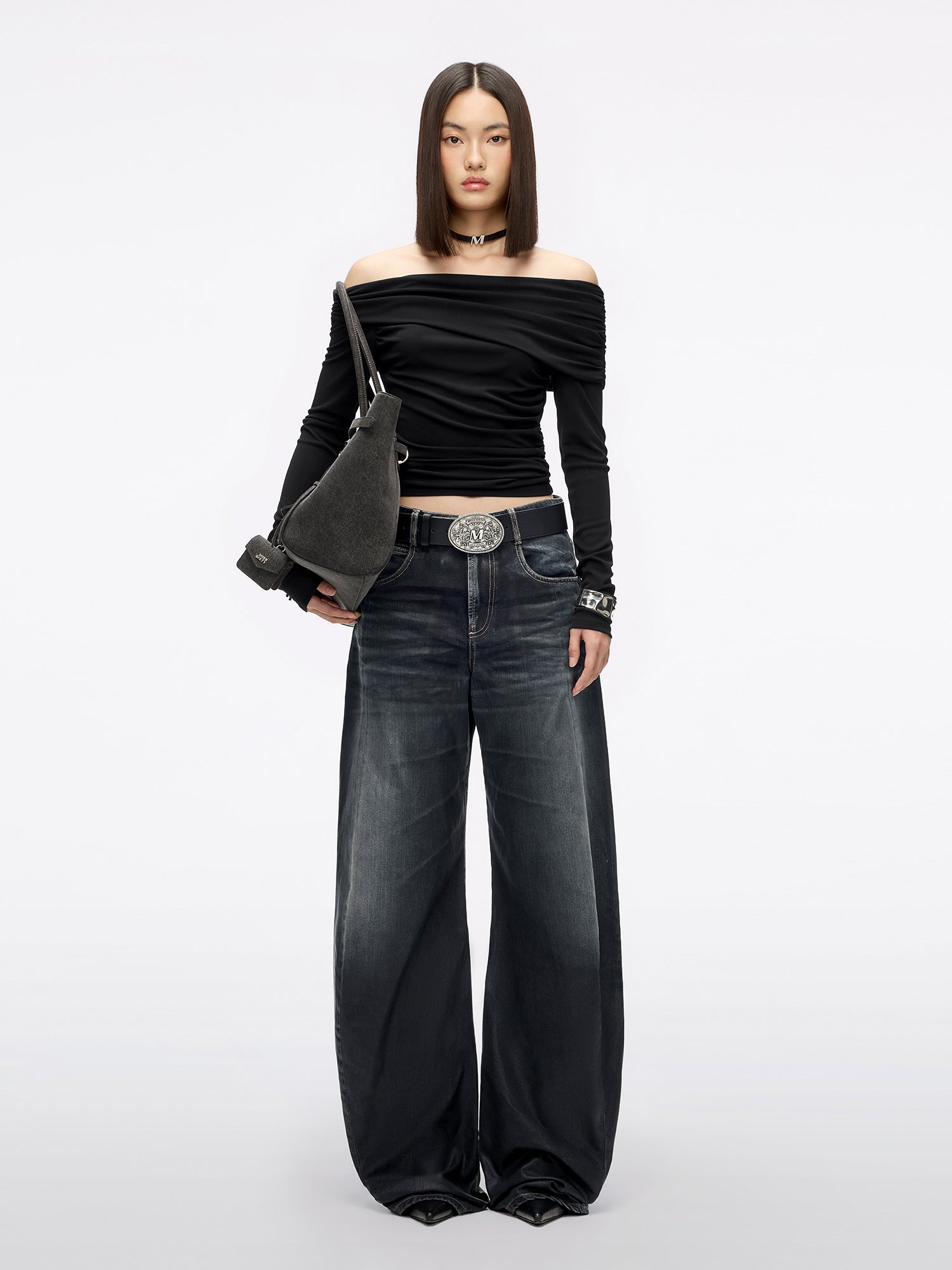 Coated Loose-Fit Jeans