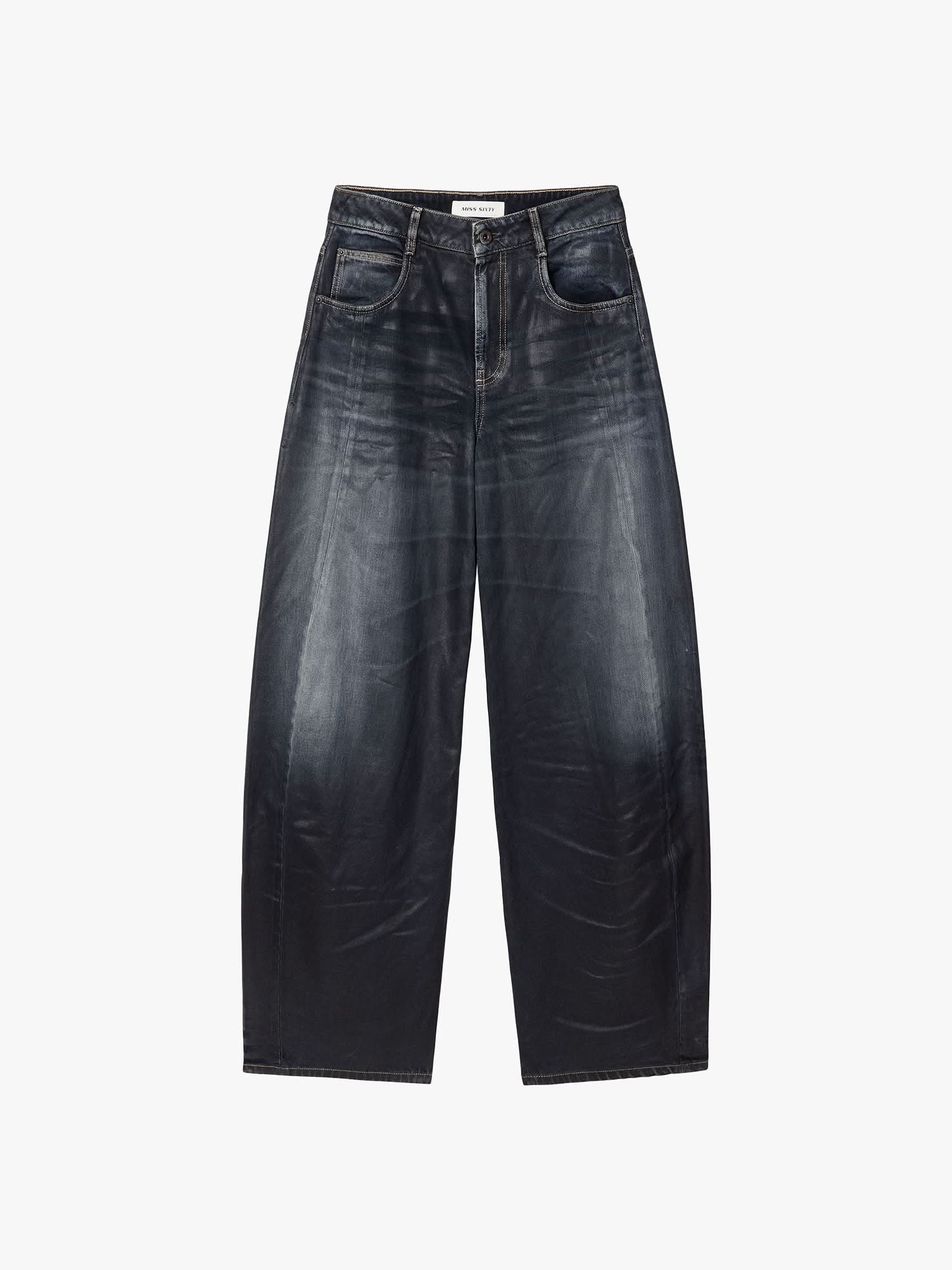 Coated Loose-Fit Jeans