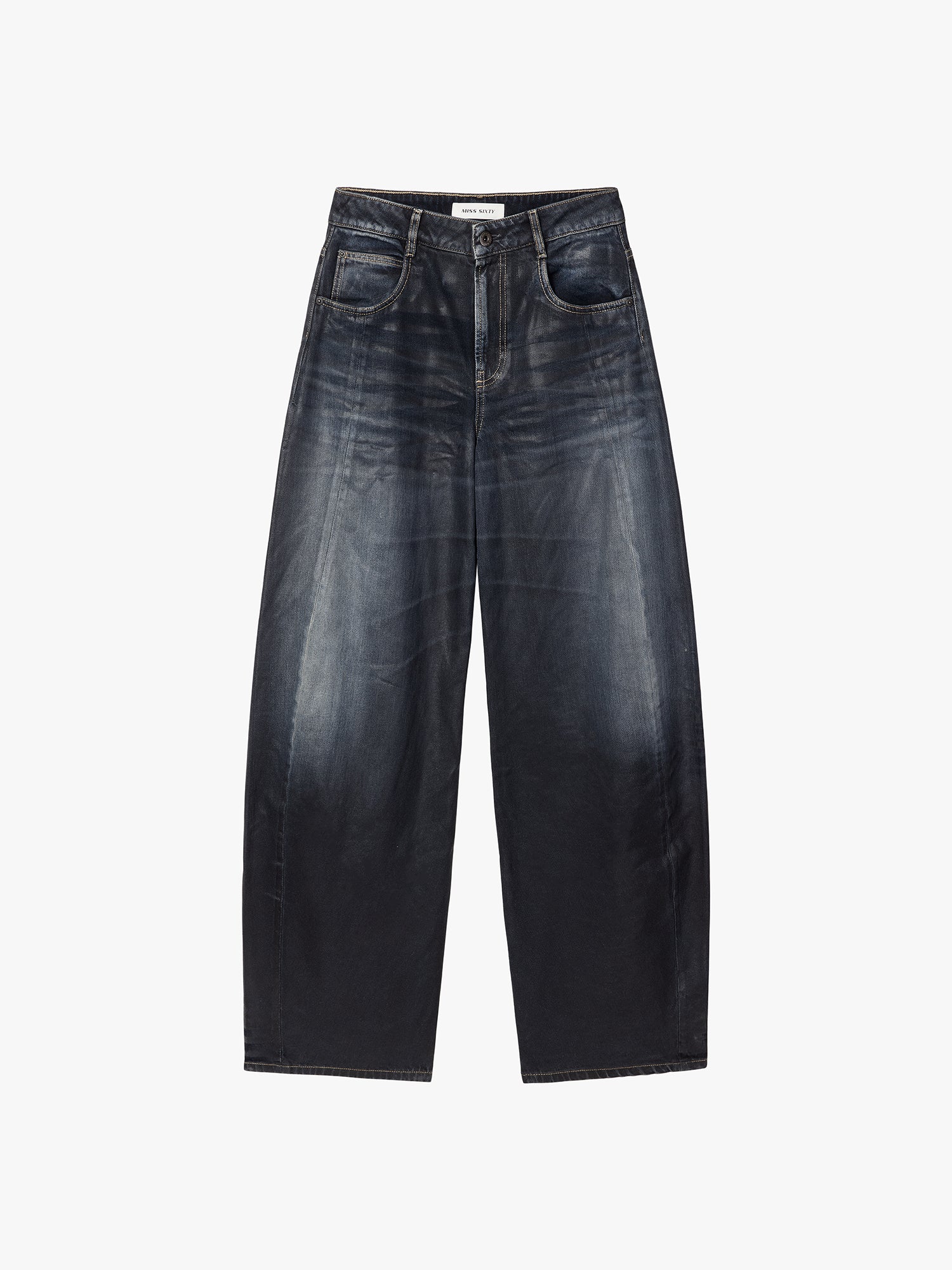 Coated Loose-Fit Jeans