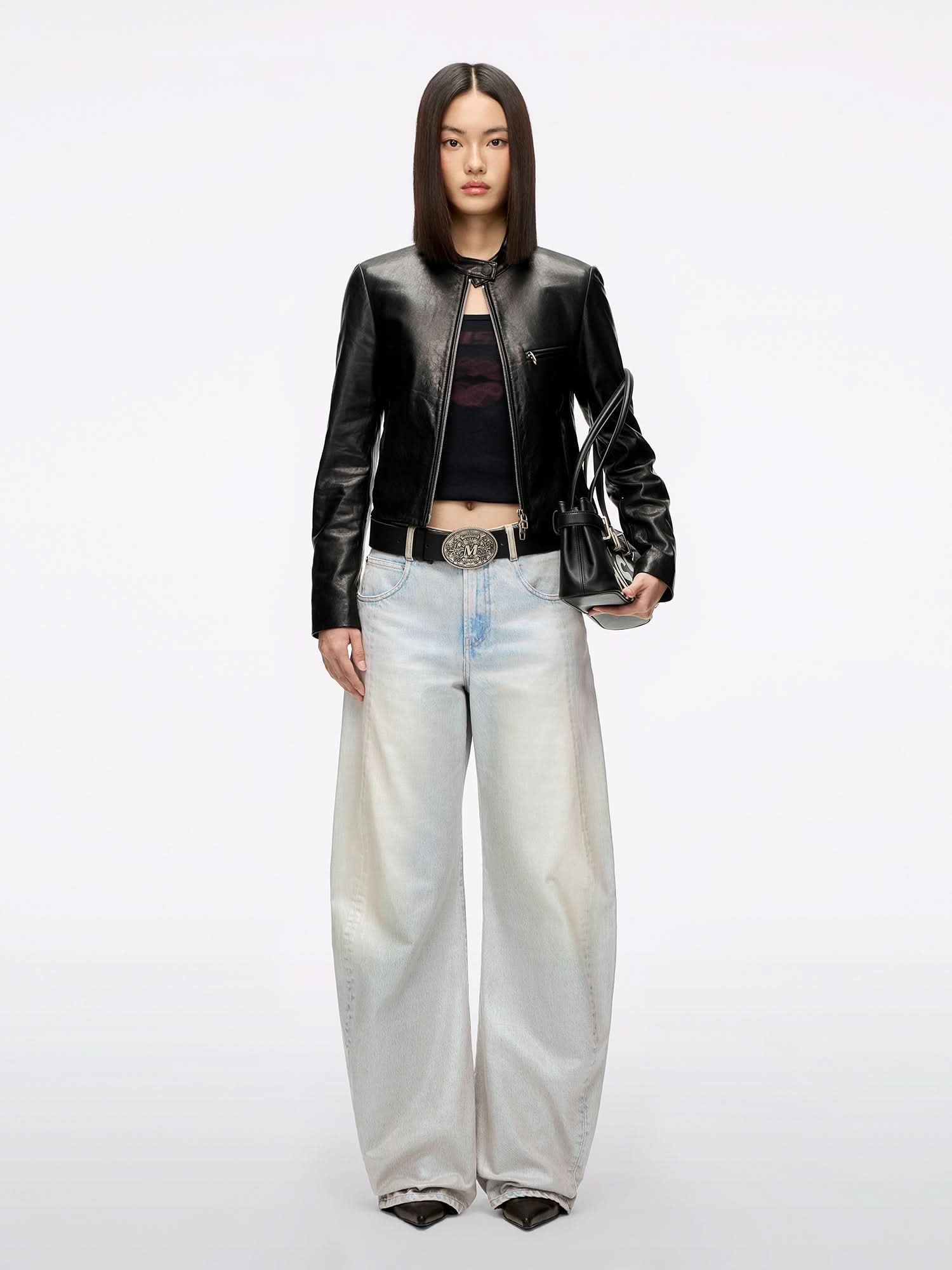 Coated Loose-Fit Jeans