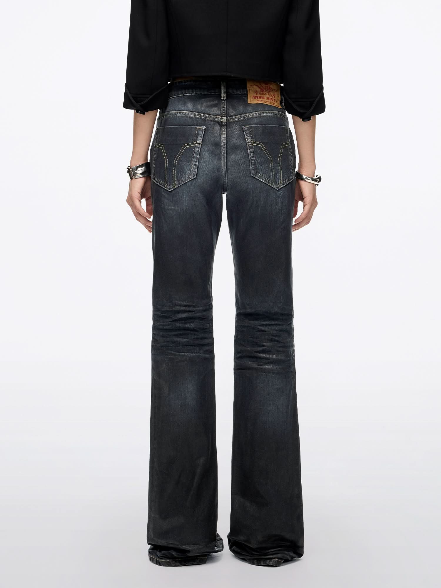 Coated Flared Jeans