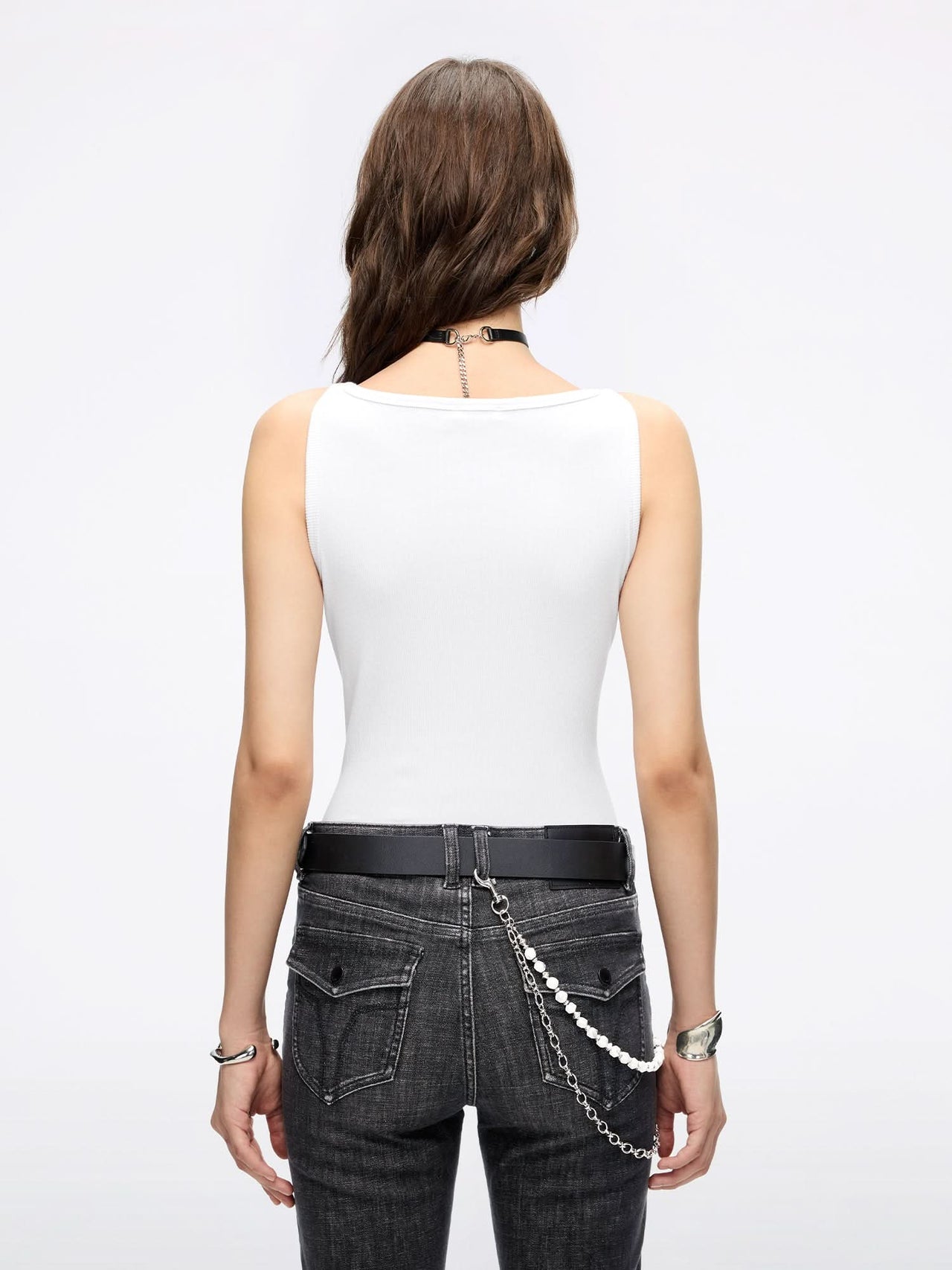Lips Print Sleeveless T-Shirt