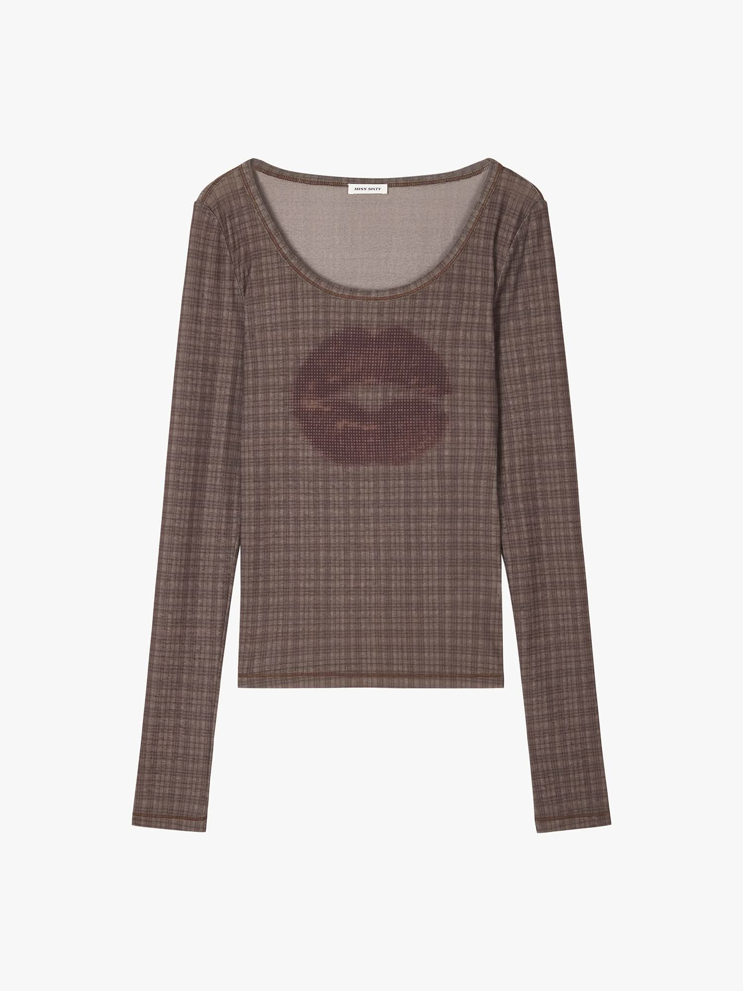 Lip Print Plaid T-Shirt