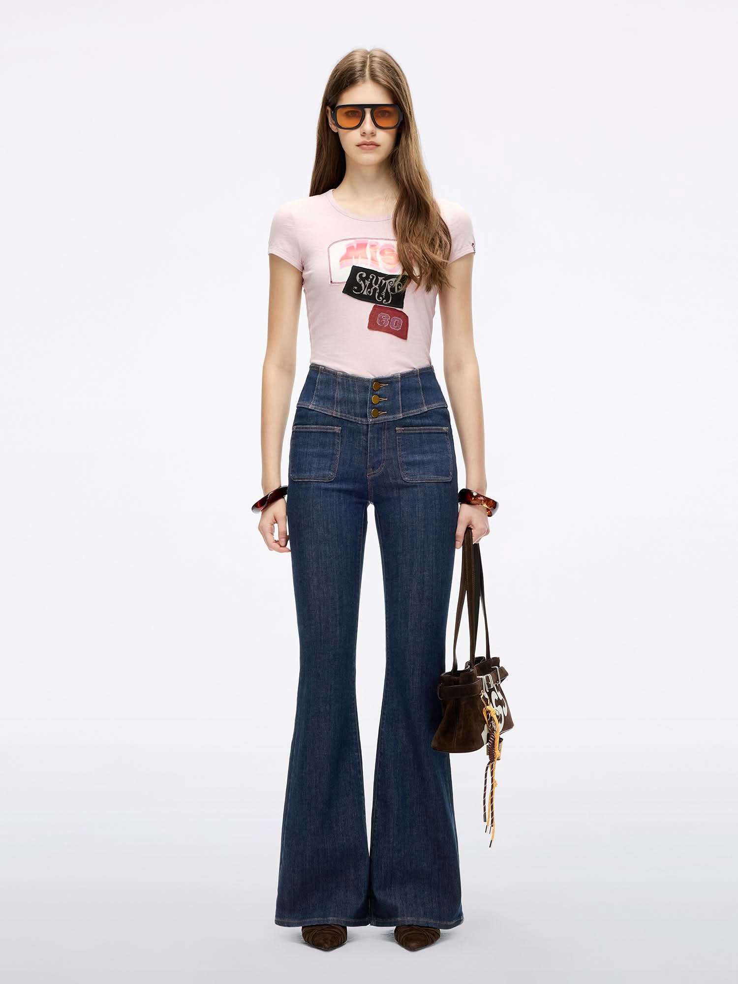 Crew Neck Patchwork T-Shirt