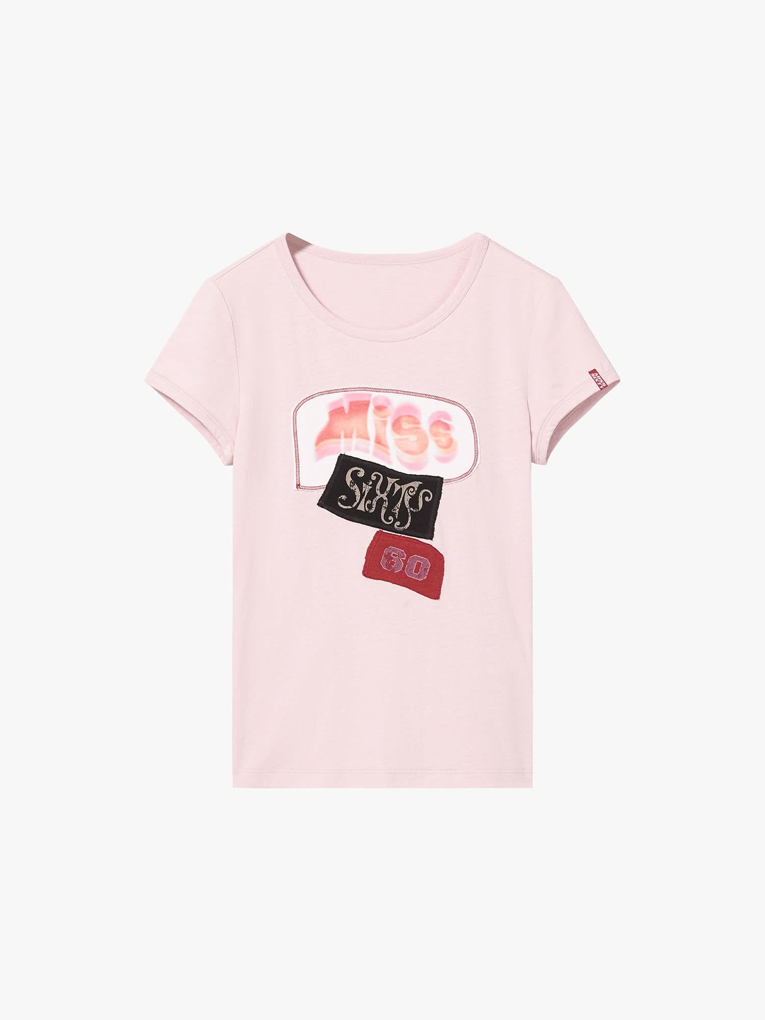 Crew Neck Patchwork T-Shirt