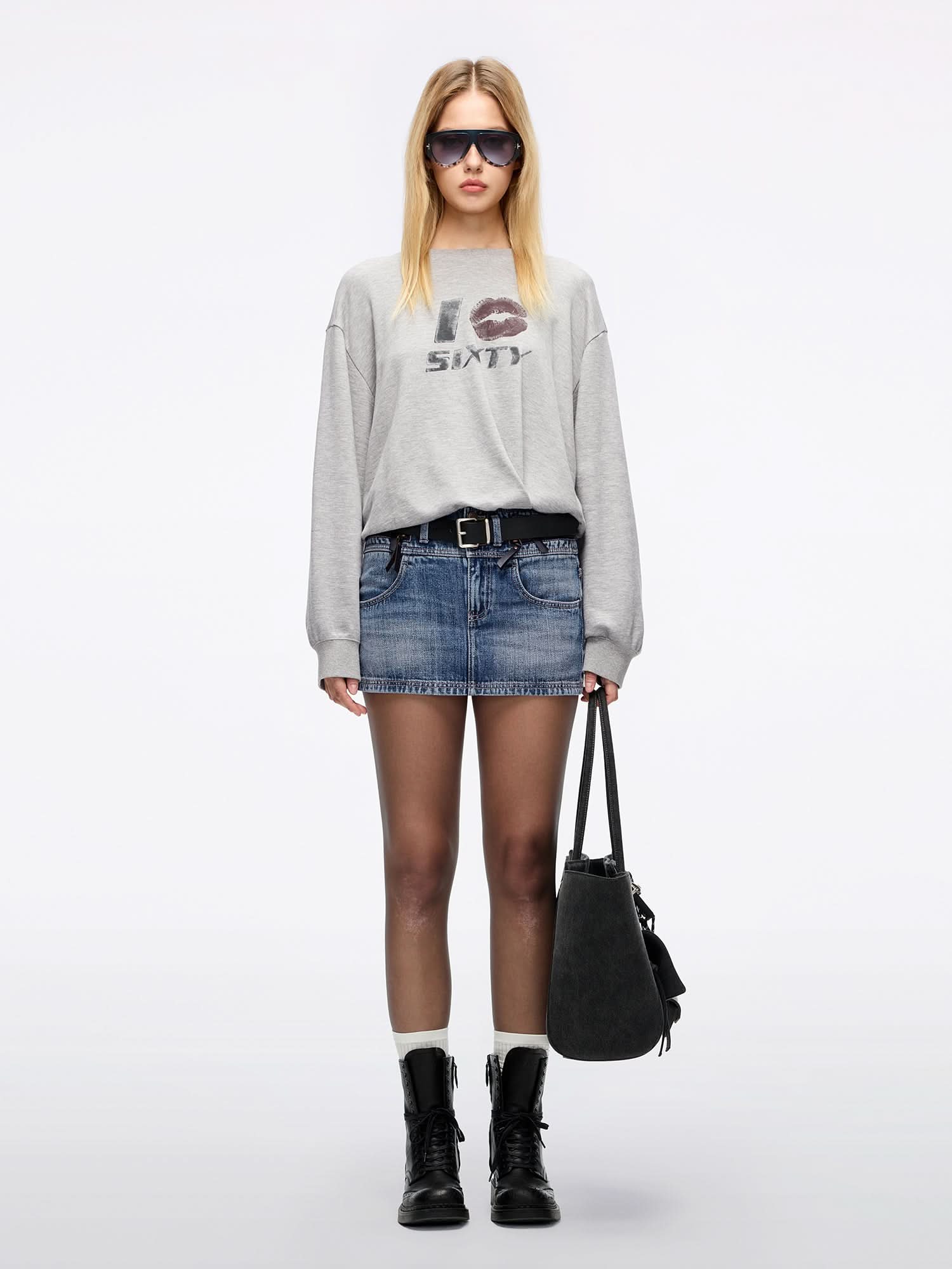 Crew Neck Printed Sweatshirt