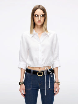 Linen Tie-Front Shirt