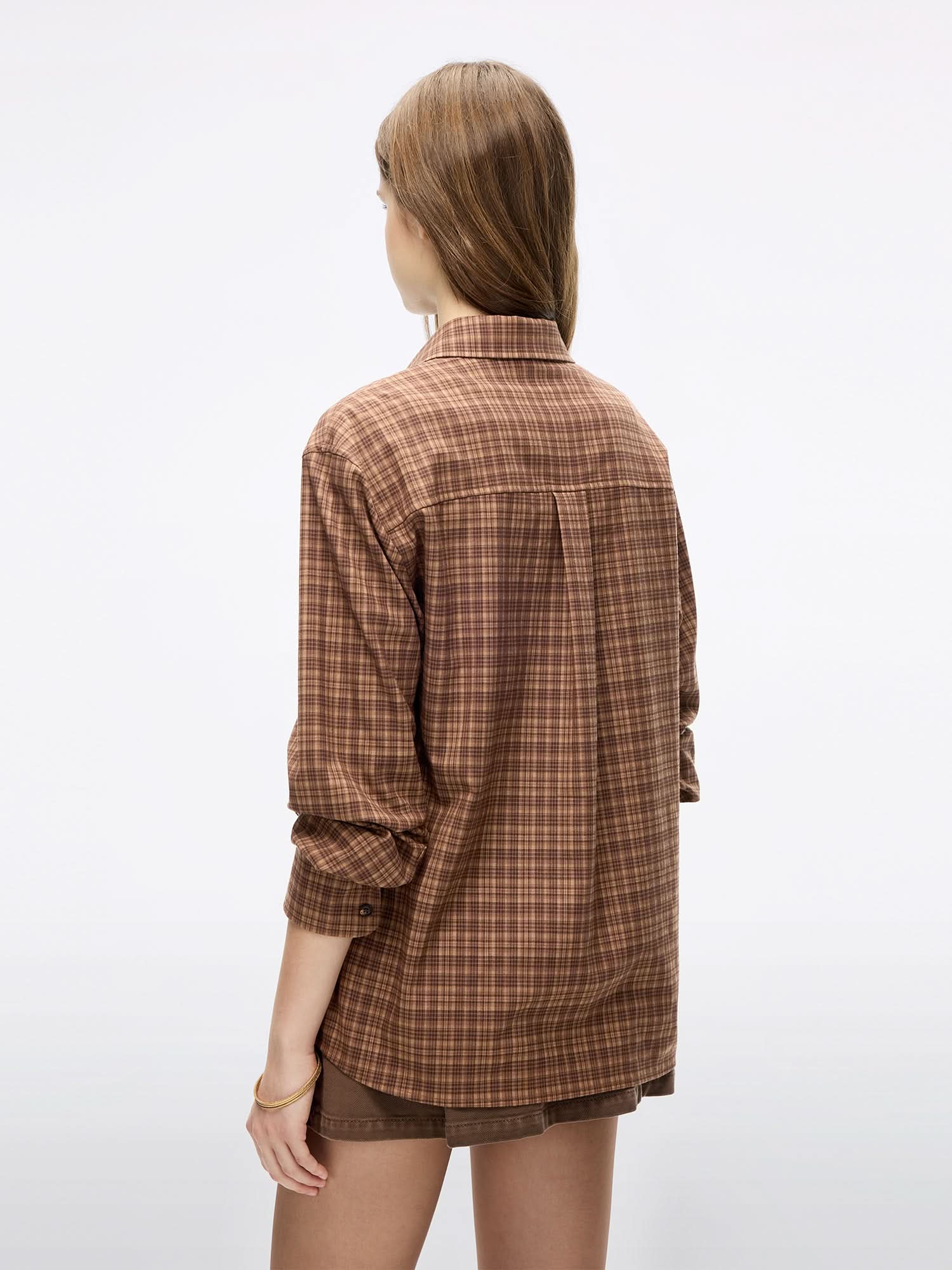 Lip Print Plaid Shirt