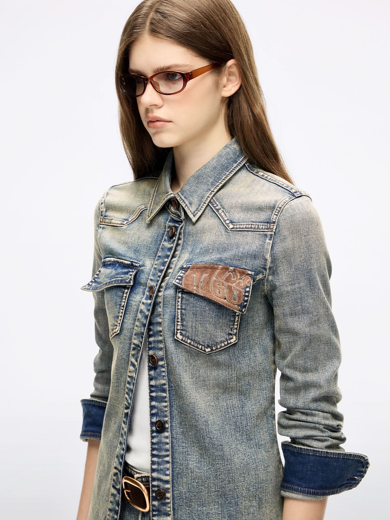Patchwork Denim Shirt