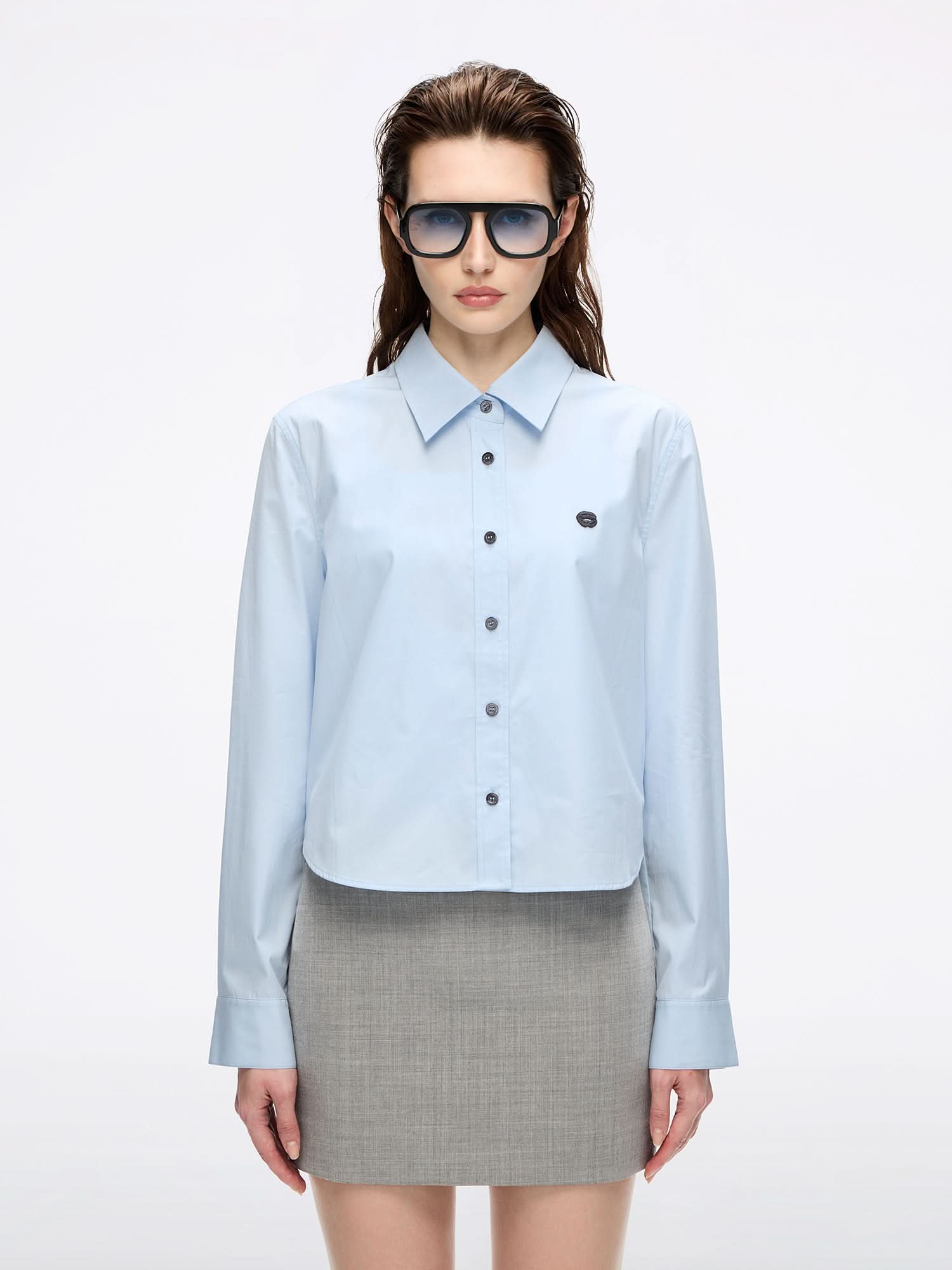 Lip Print Embroidered Shirt