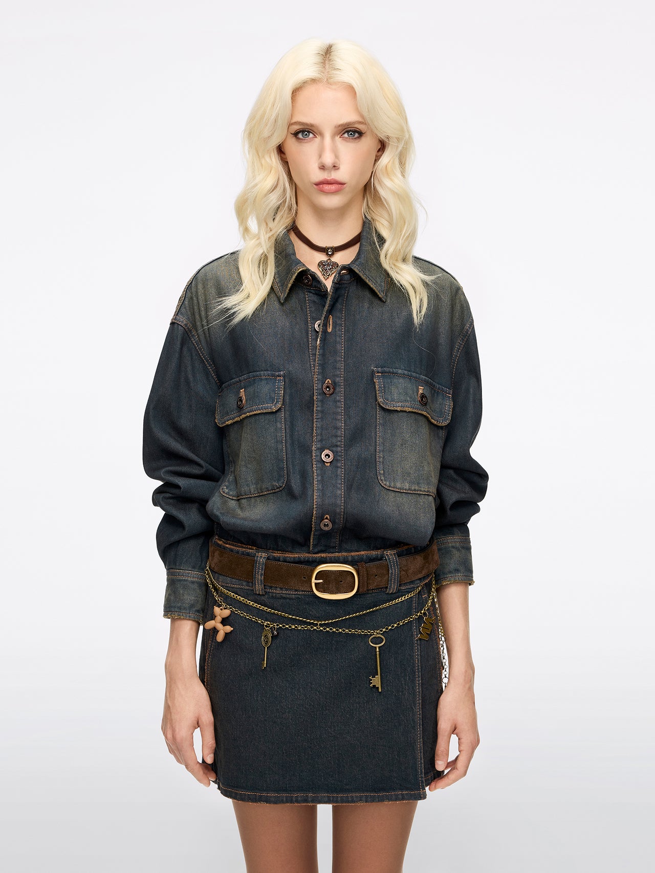 Distressed Denim Dress