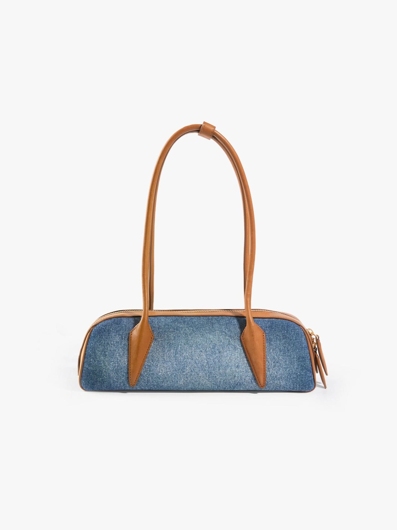 Leather Patch Denim Bag