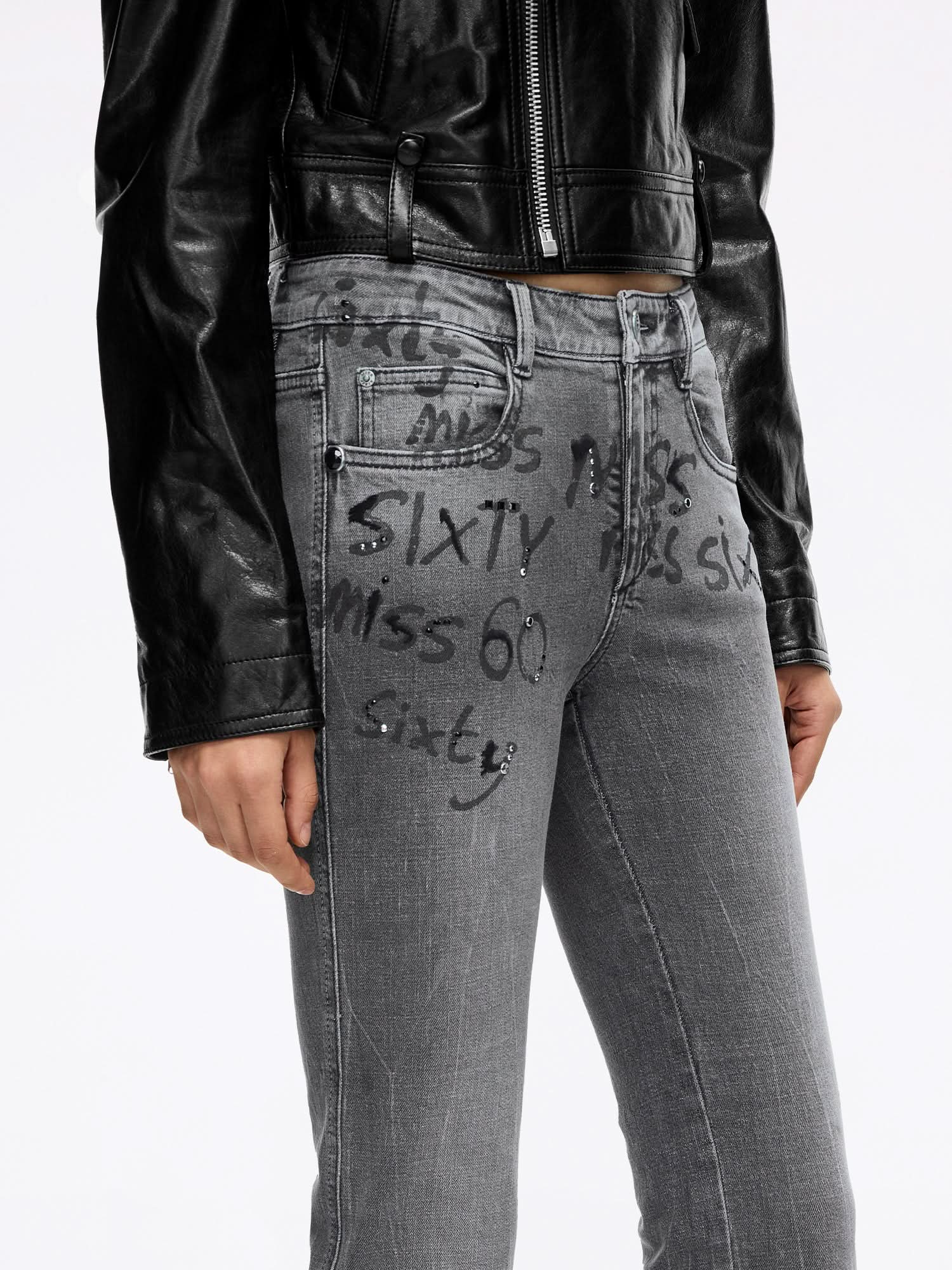 Rhinestone Flared Jeans