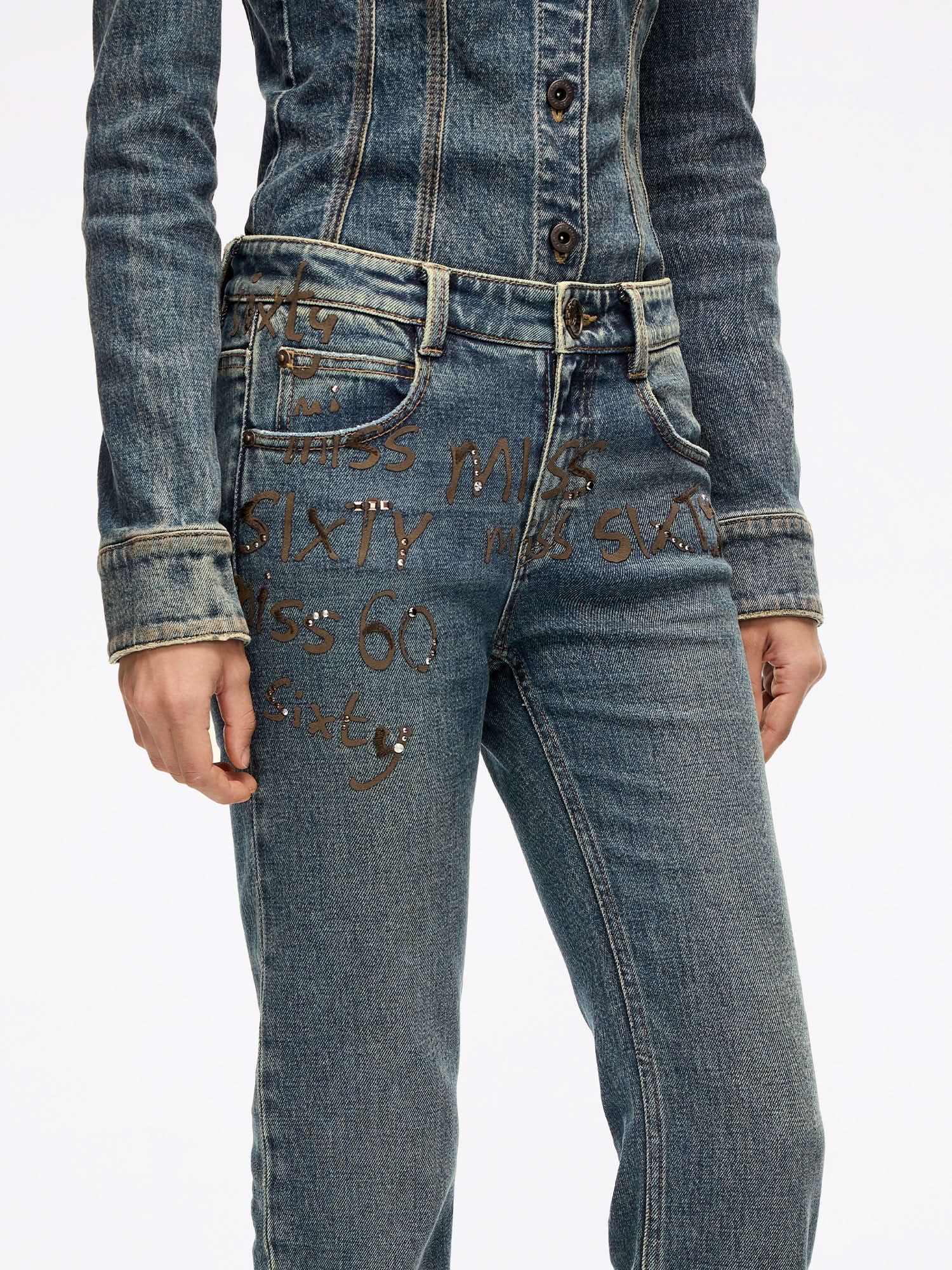 Rhinestone Flared Jeans