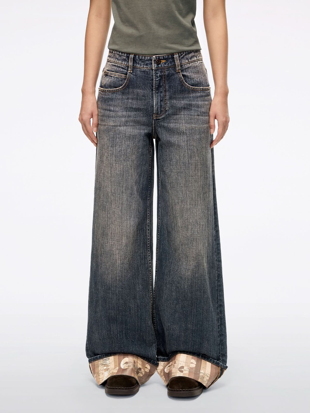 Cuffed Straight-Leg Jeans