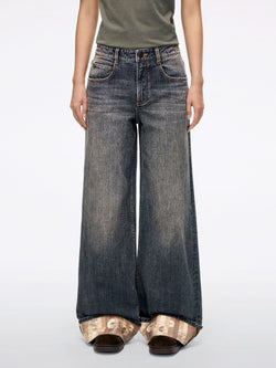 Cuffed Straight-Leg Jeans