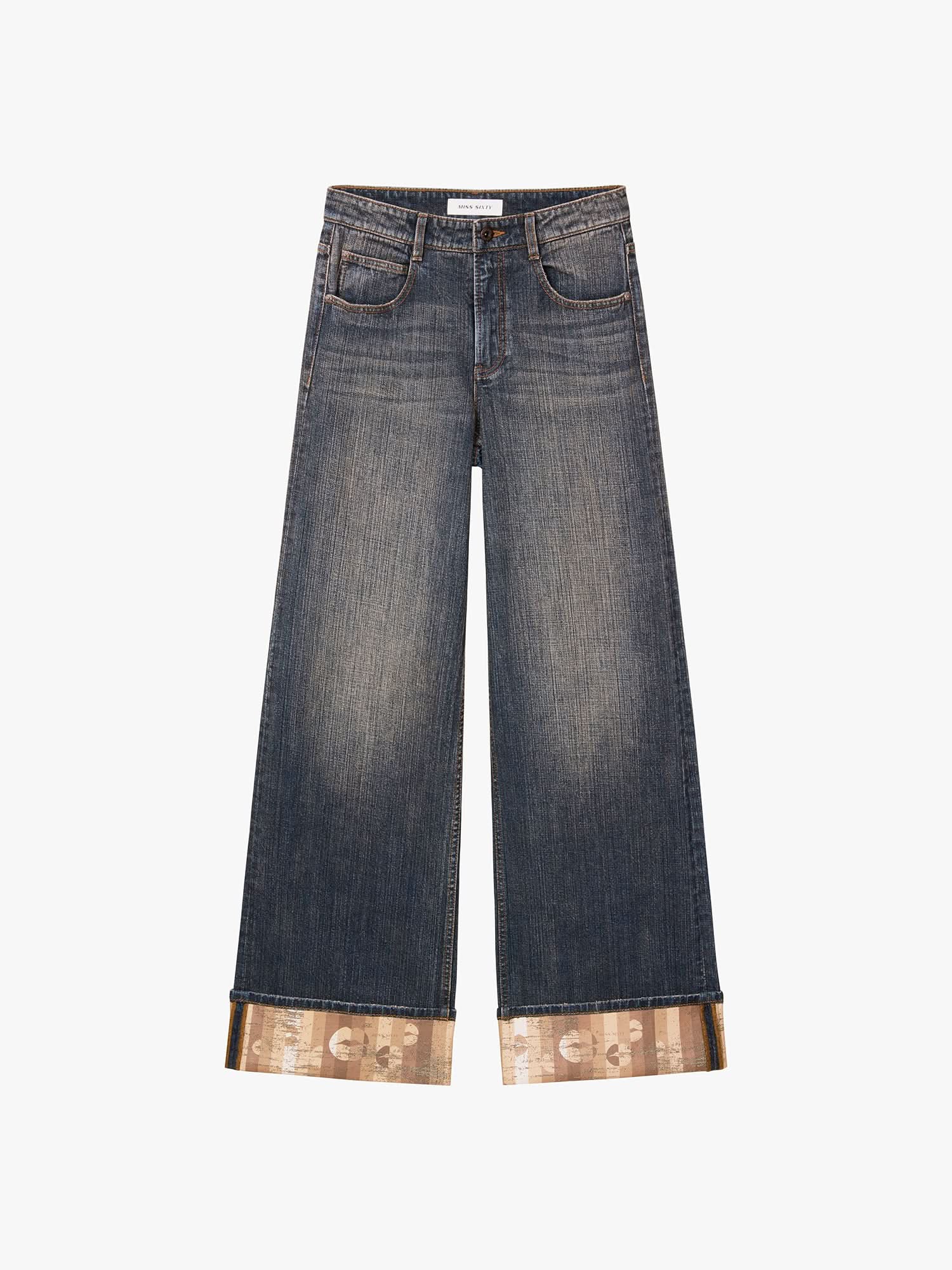Cuffed Straight-Leg Jeans