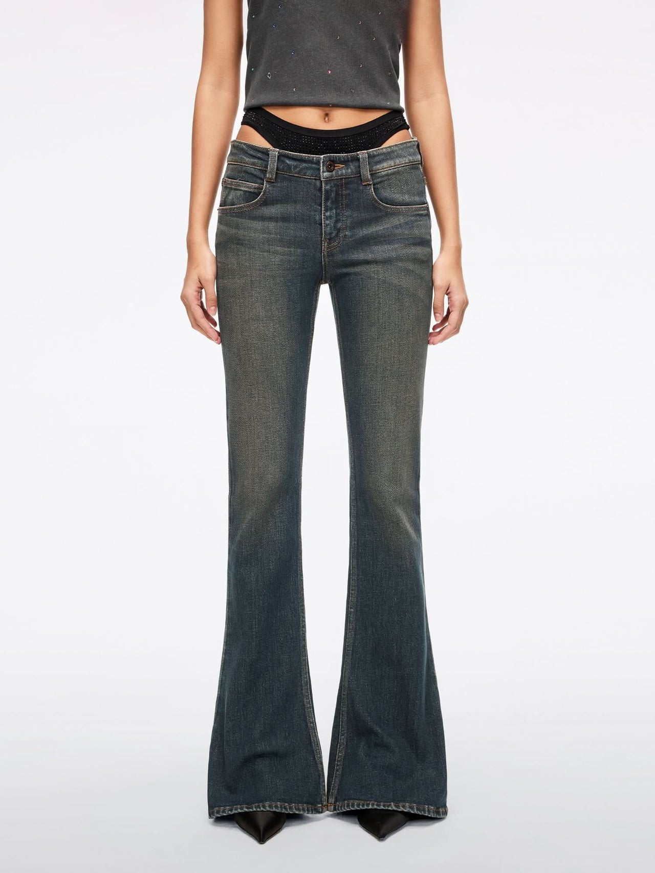 Patchwork Flared Jeans