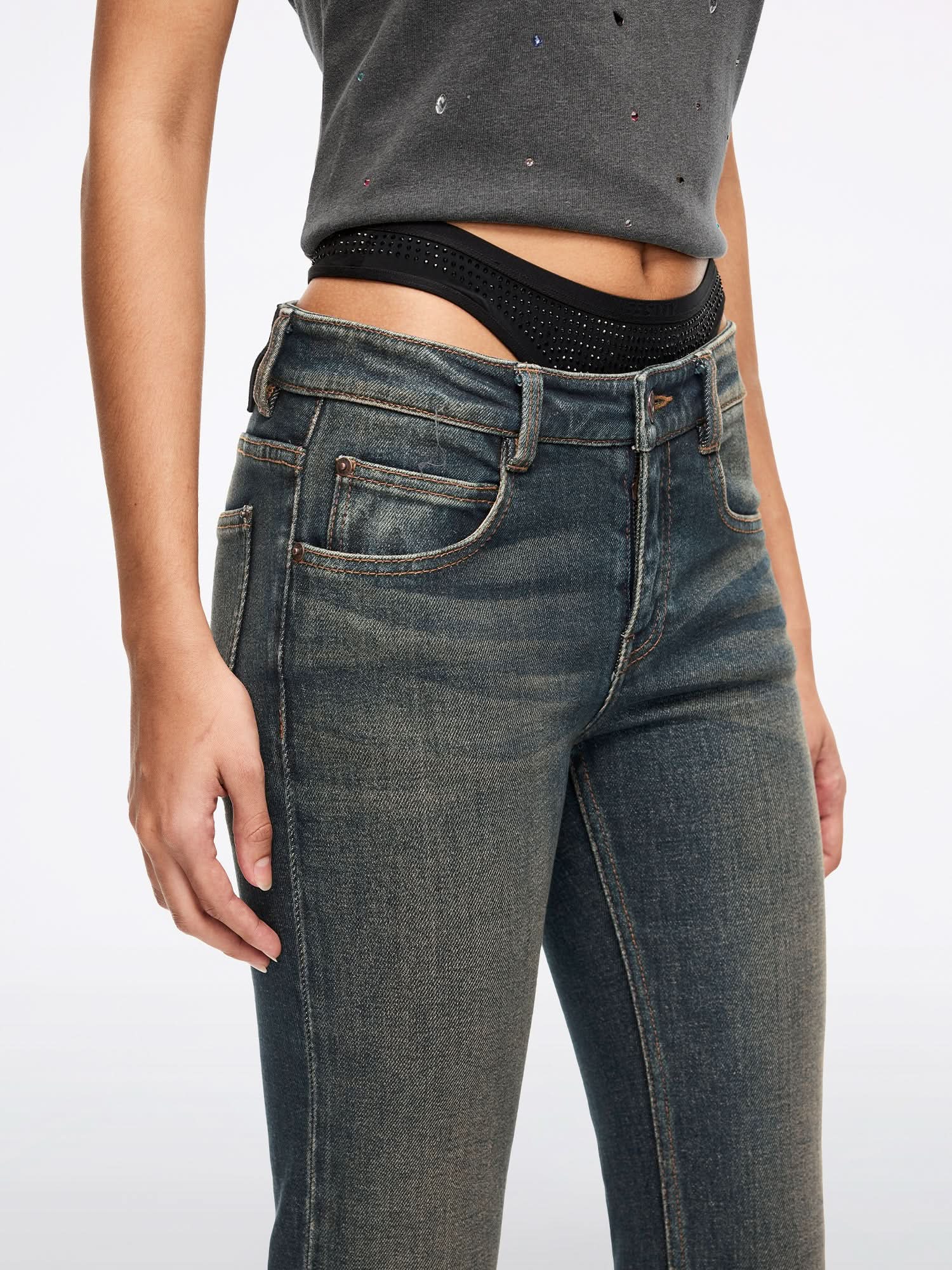 Patchwork Flared Jeans