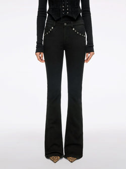 Flared Jeans with Stud Detailing