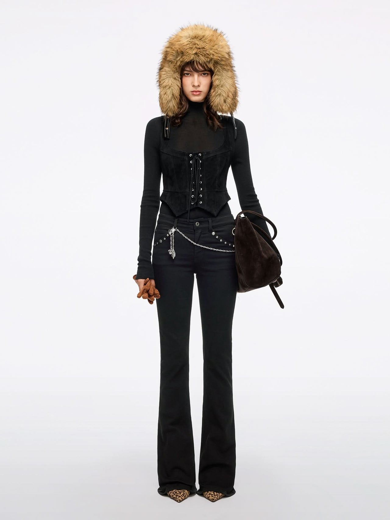 Flared Jeans with Stud Detailing