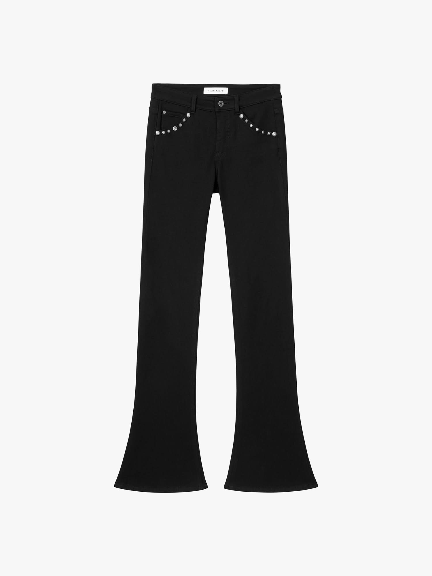 Flared Jeans with Stud Detailing