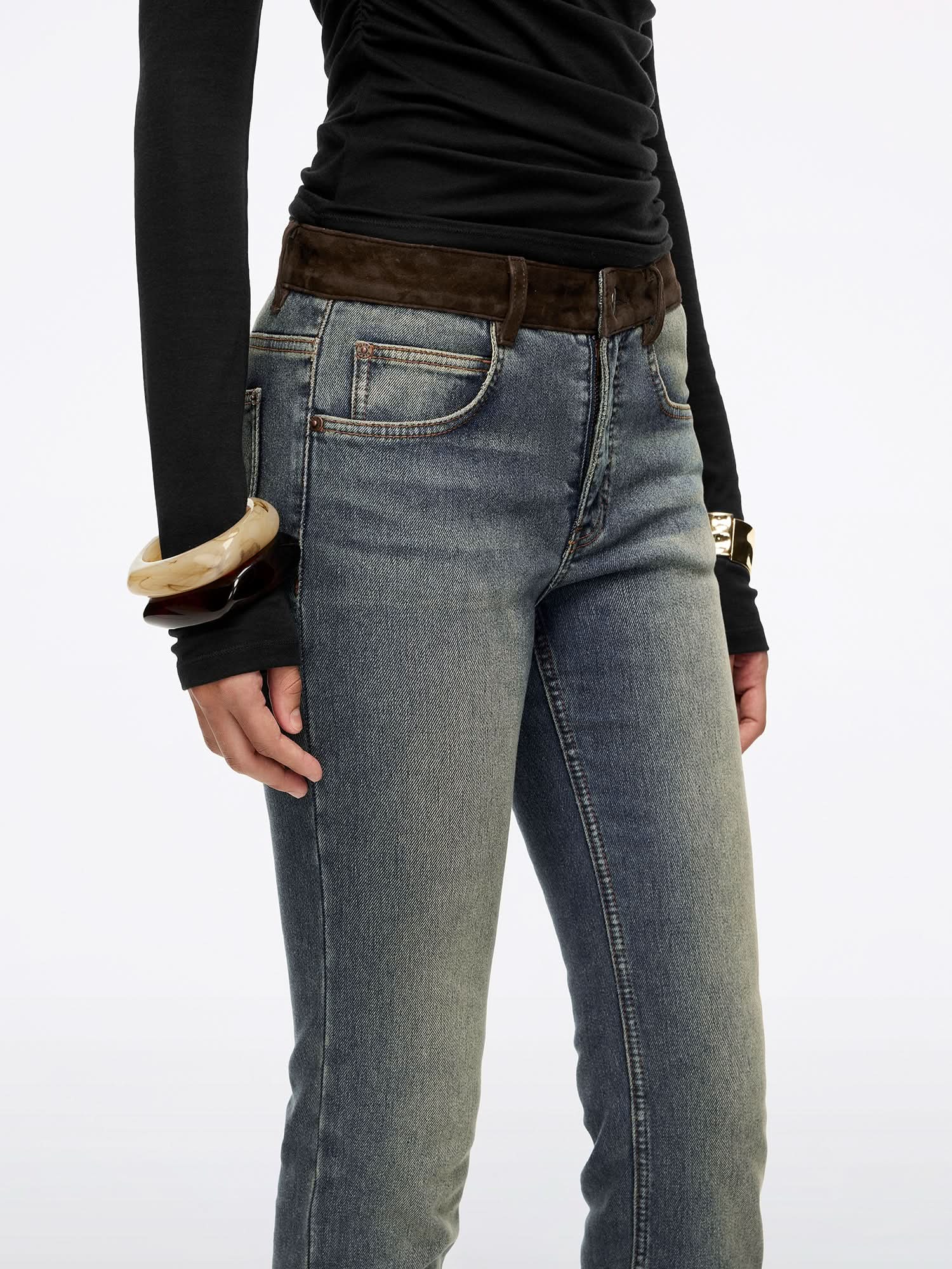 Patchwork Flared Jeans