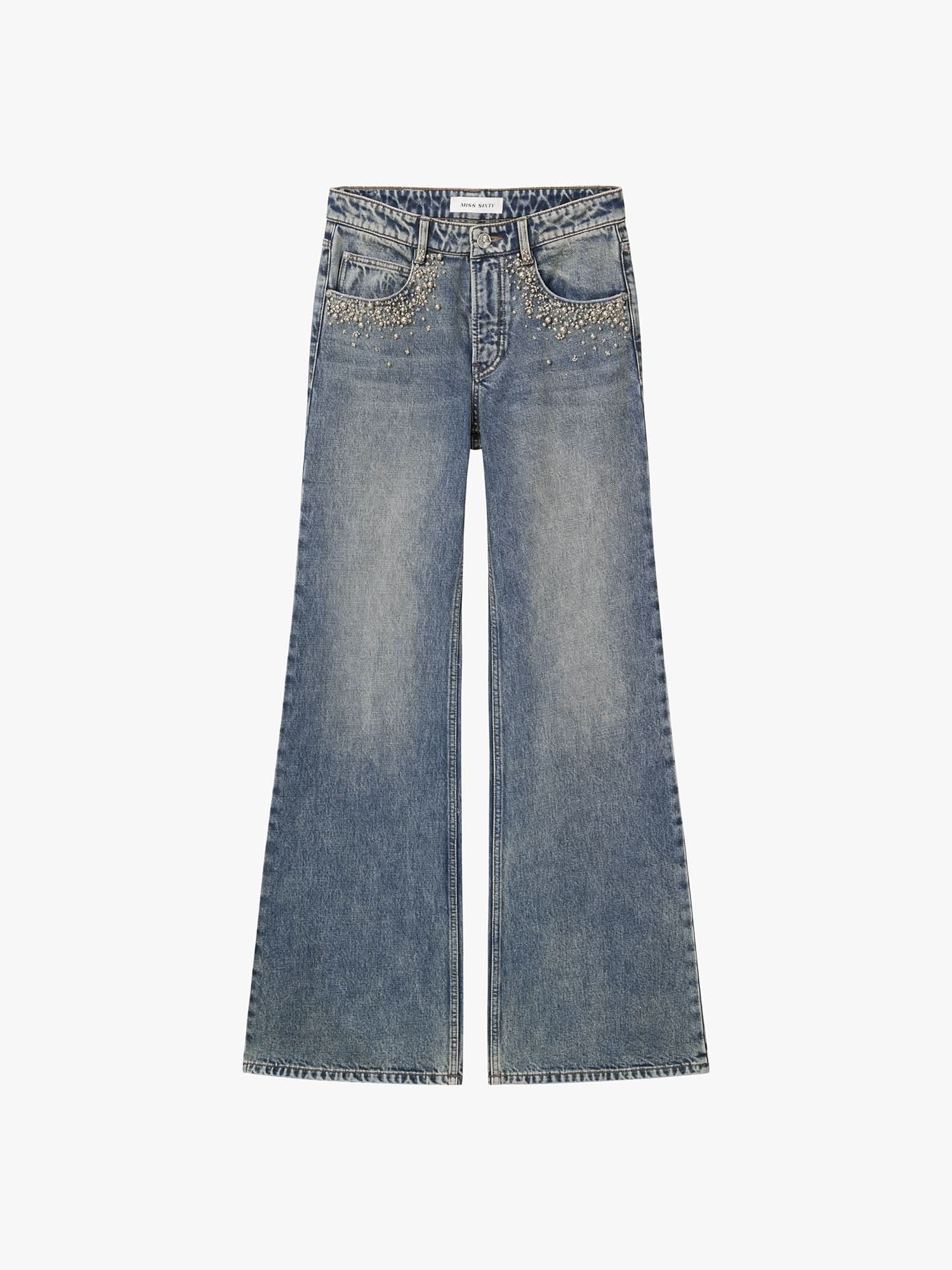 Beaded Flared Jeans - MISS SIXTY