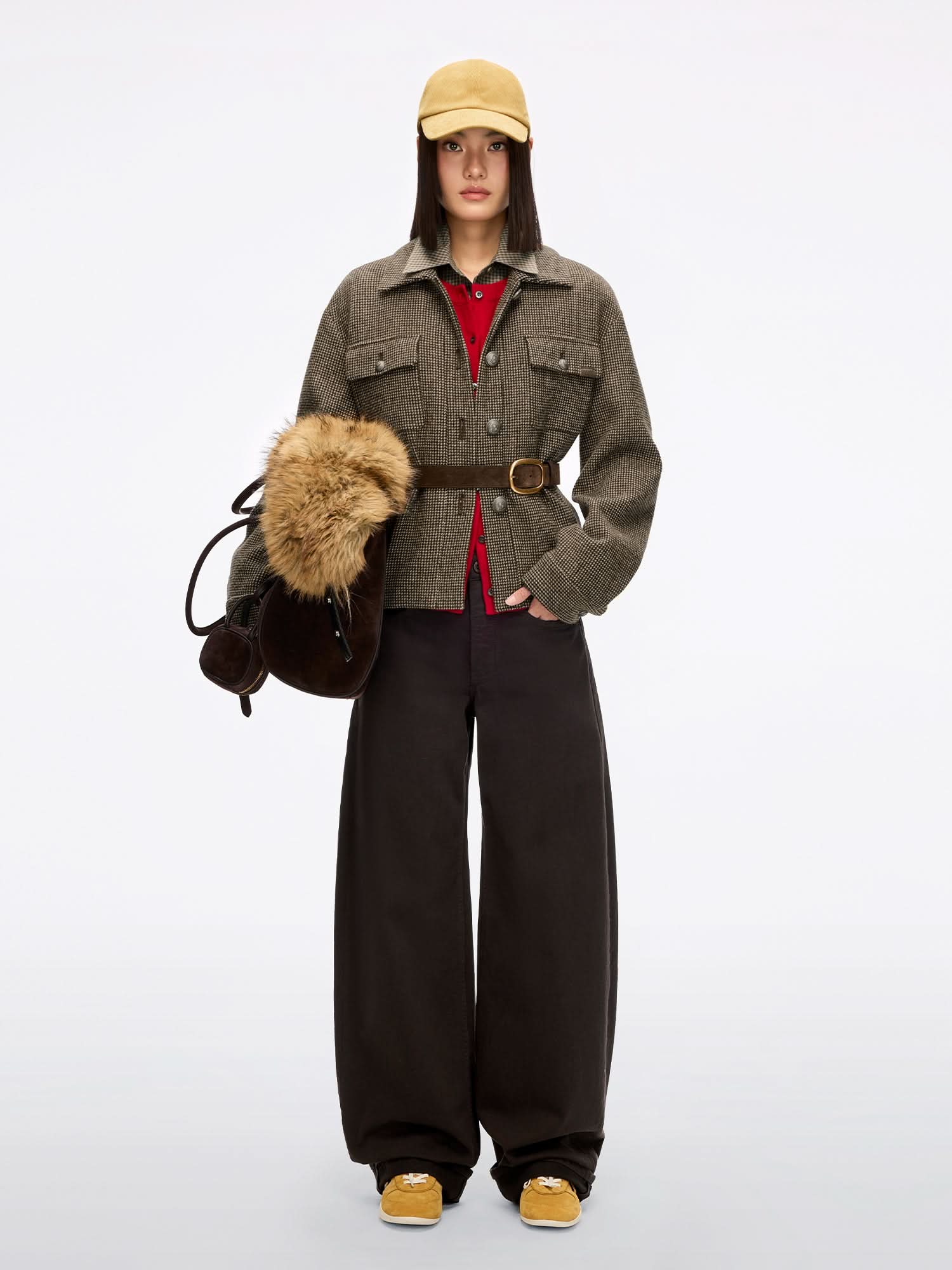 Loose Fit Jeans with Decorative Chain