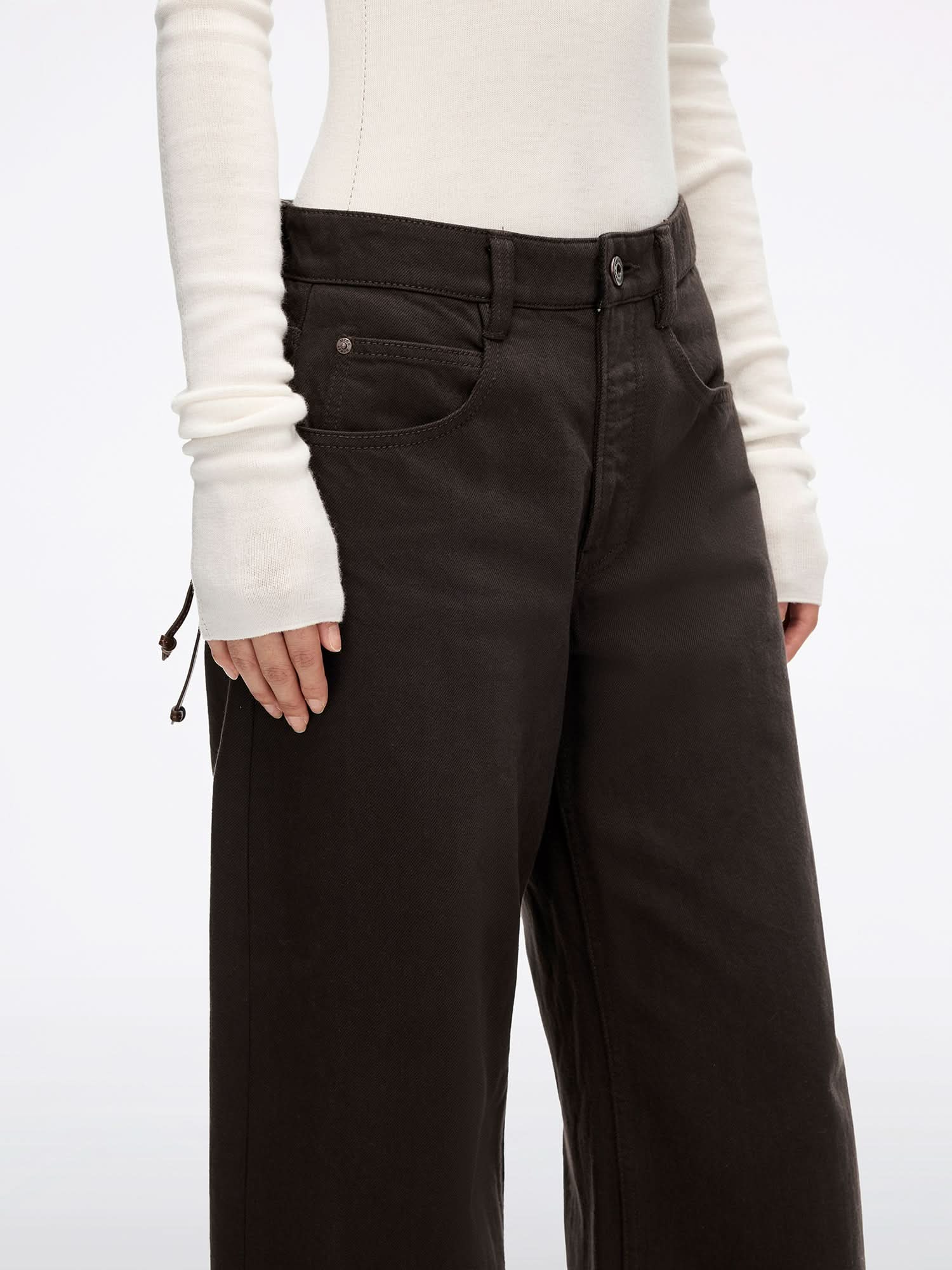 Loose Fit Jeans with Decorative Chain