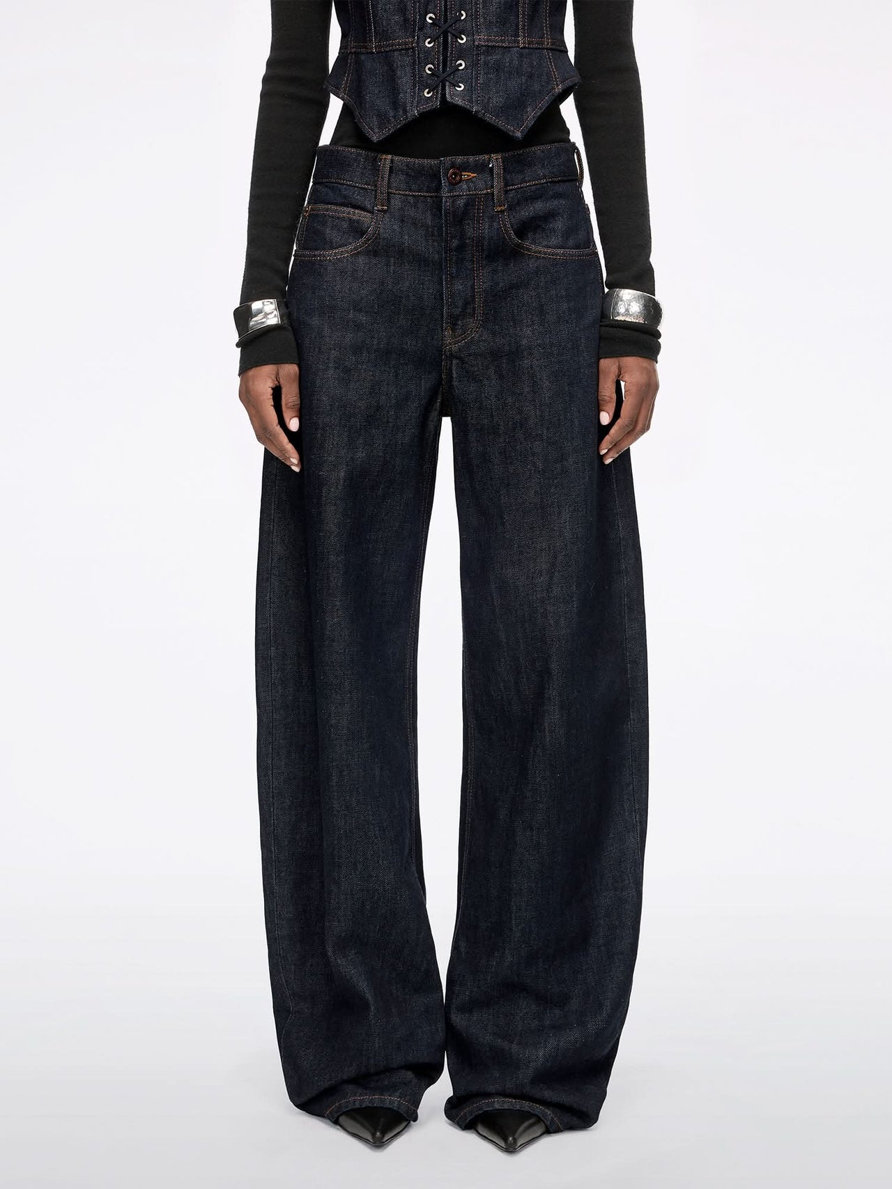 Scimitar Jeans With Decorative Accessory