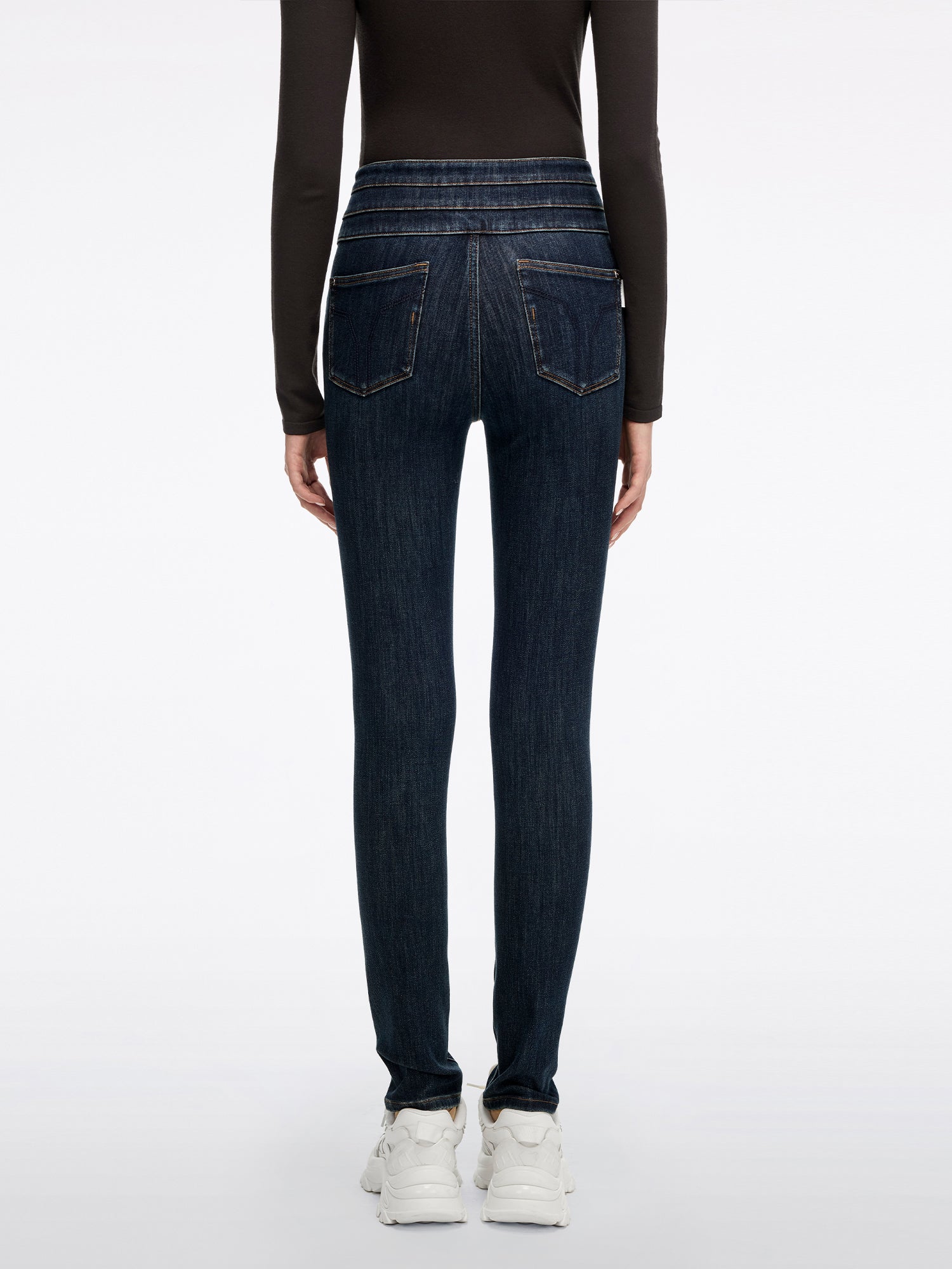 High Waisted Slim-Fit Jeans-BLUE ATTACK