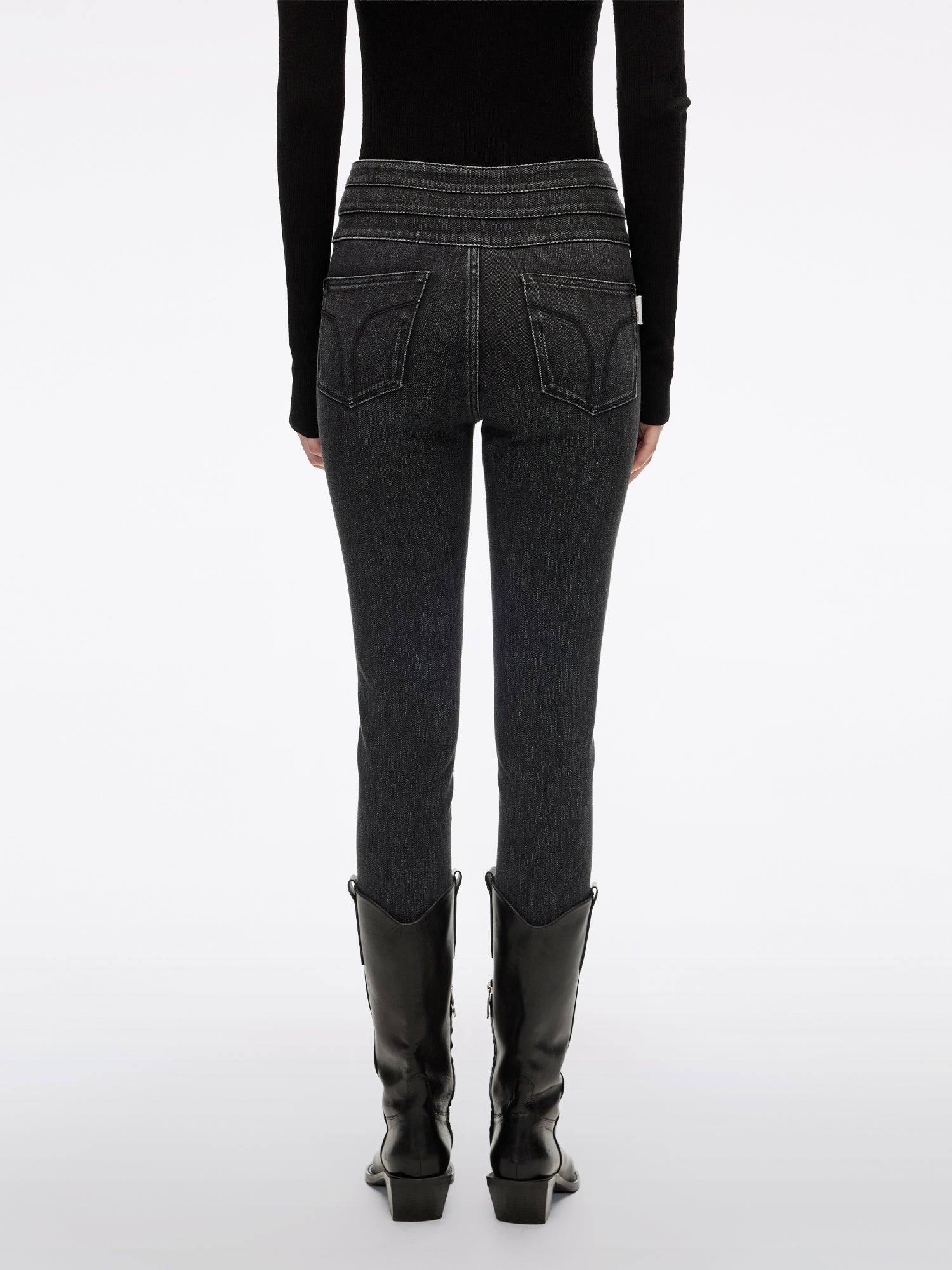 High Waisted Slim-Fit Jeans-BLUE ATTACK