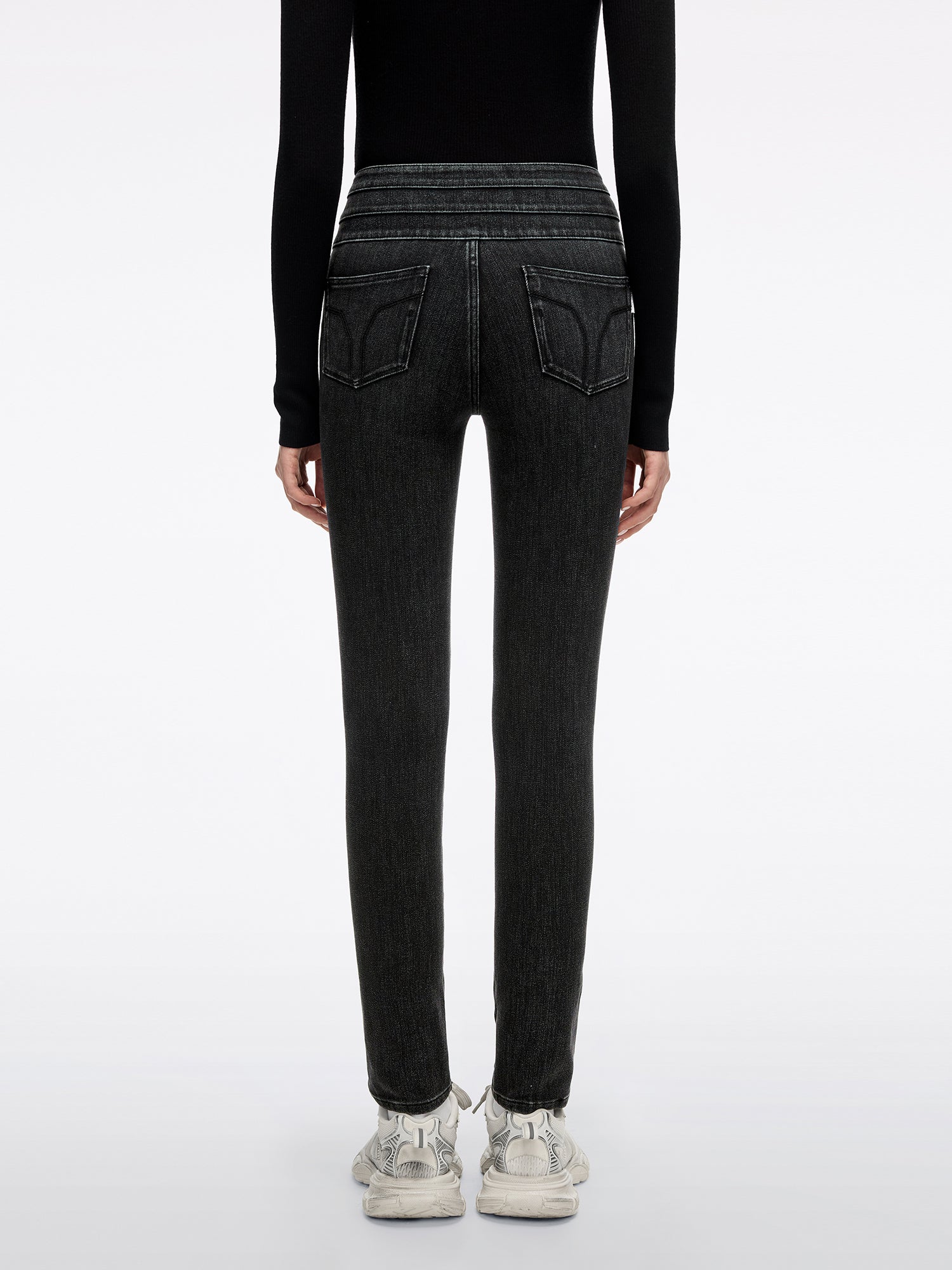 High Waisted Slim-Fit Jeans-BLUE ATTACK