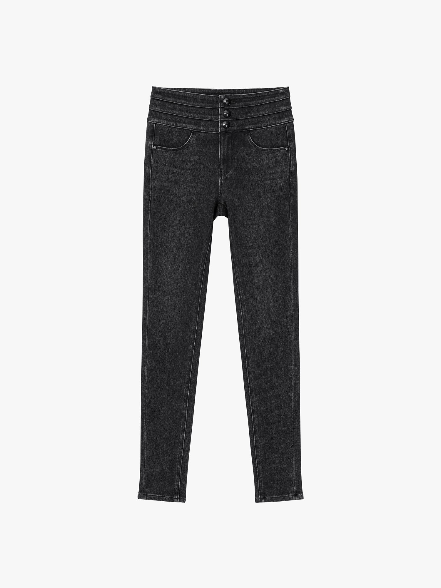 High Waisted Slim-Fit Jeans-BLUE ATTACK