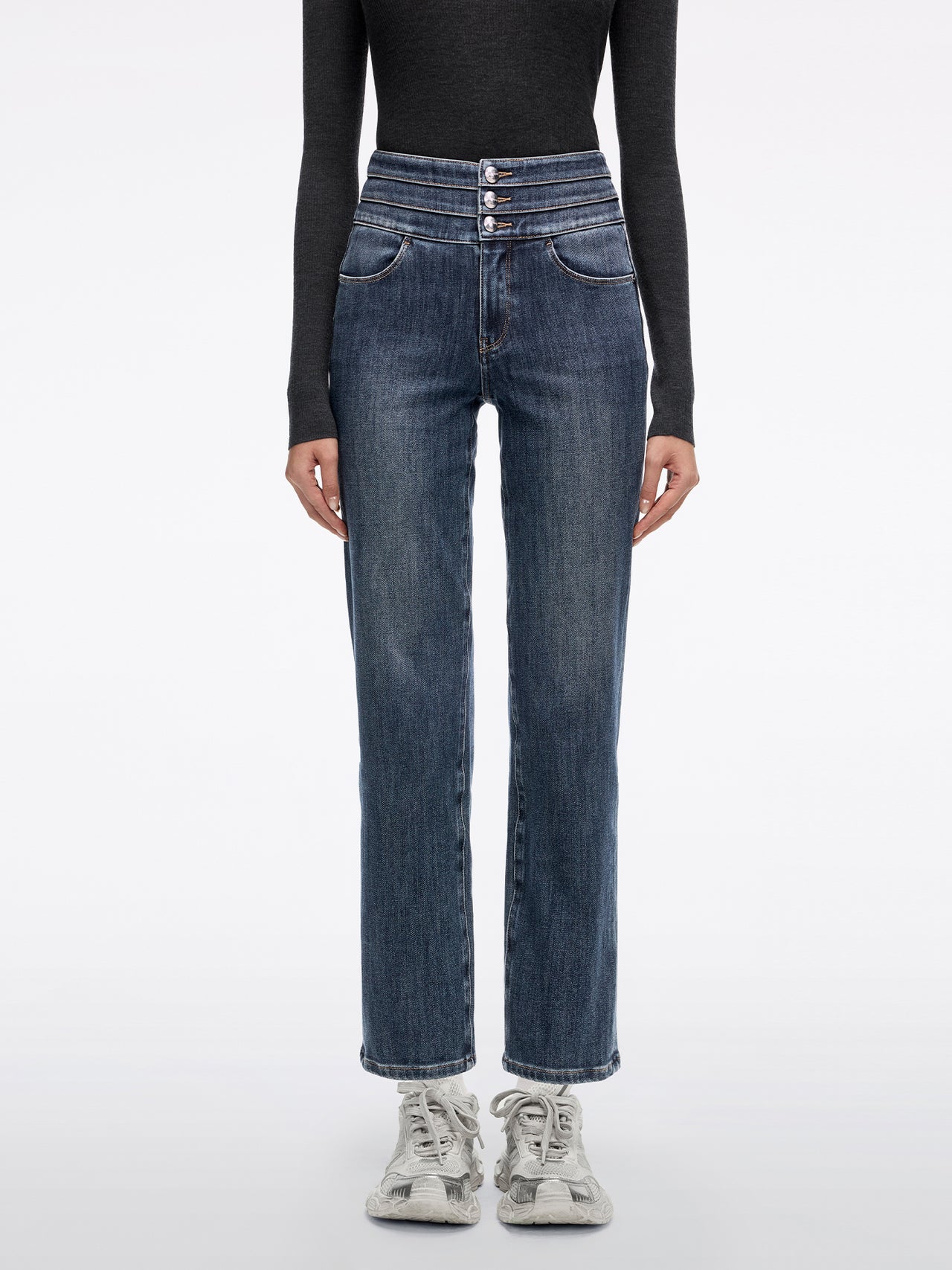 Straight-Fit Jeans-BLUE ATTACK