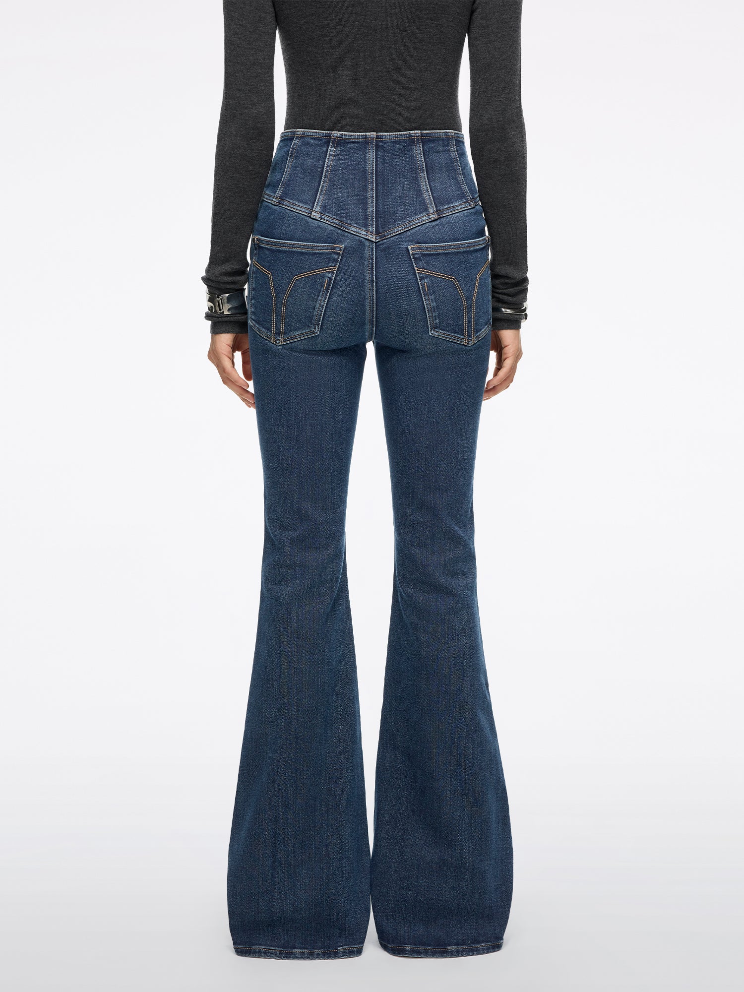 High Waisted Flared Jeans-GLENDA PLUS 5