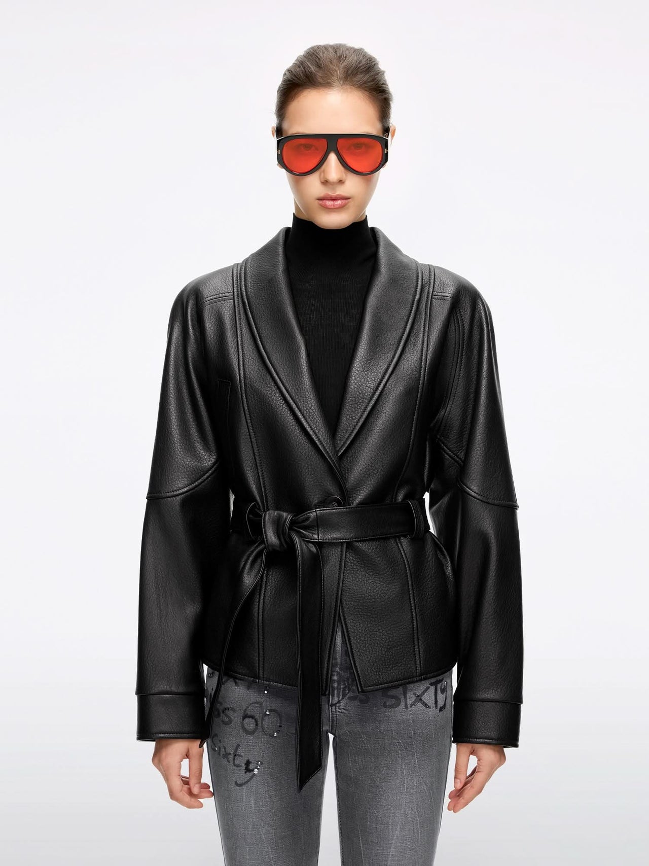 Belted Leather Jacket