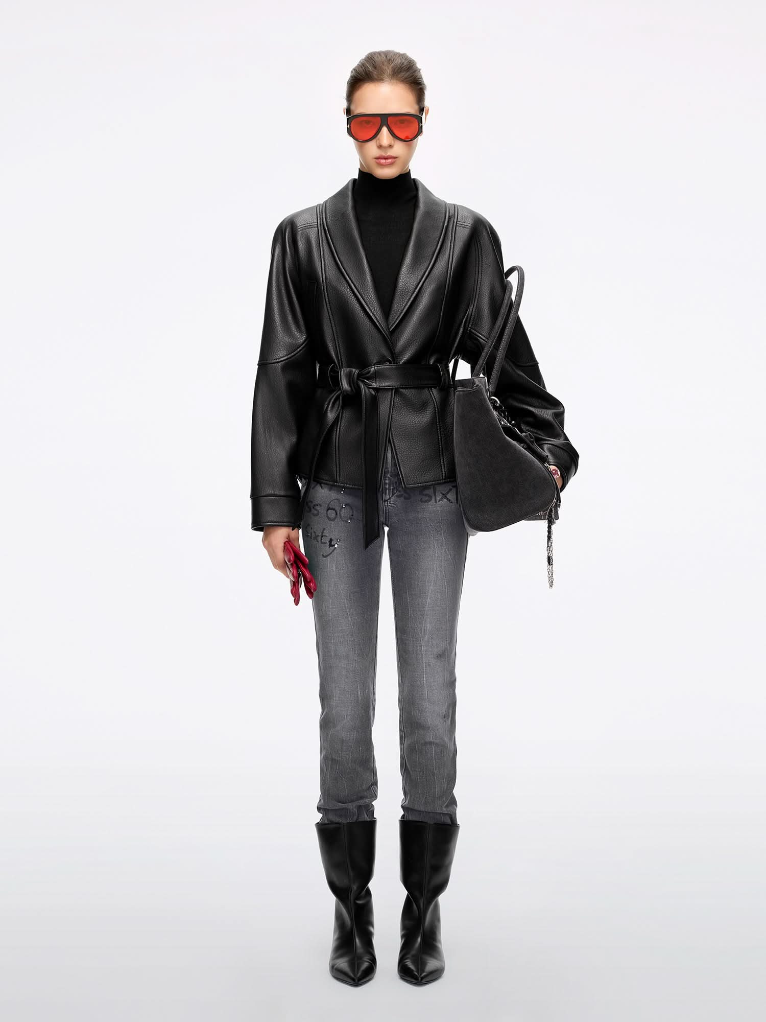 Belted Leather Jacket