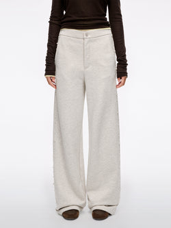 Beaded Straight-Leg Pants