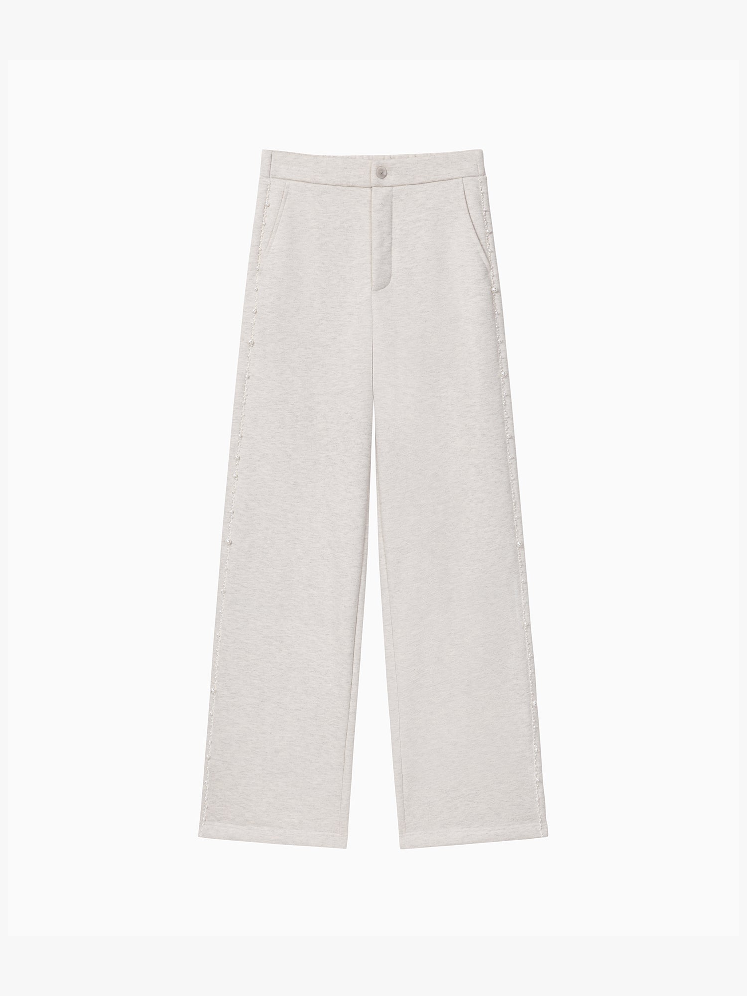 Beaded Straight-Leg Pants