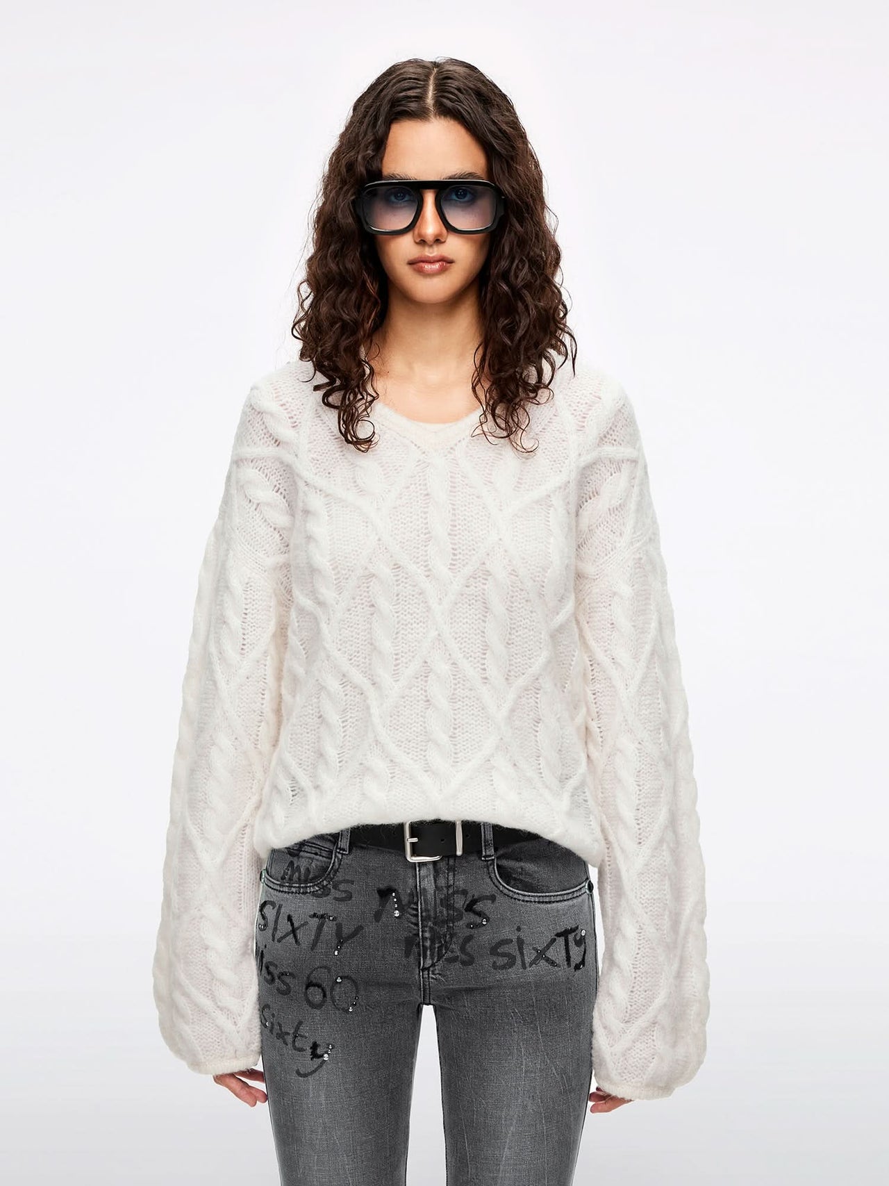 Mohair-Blend Knit Top