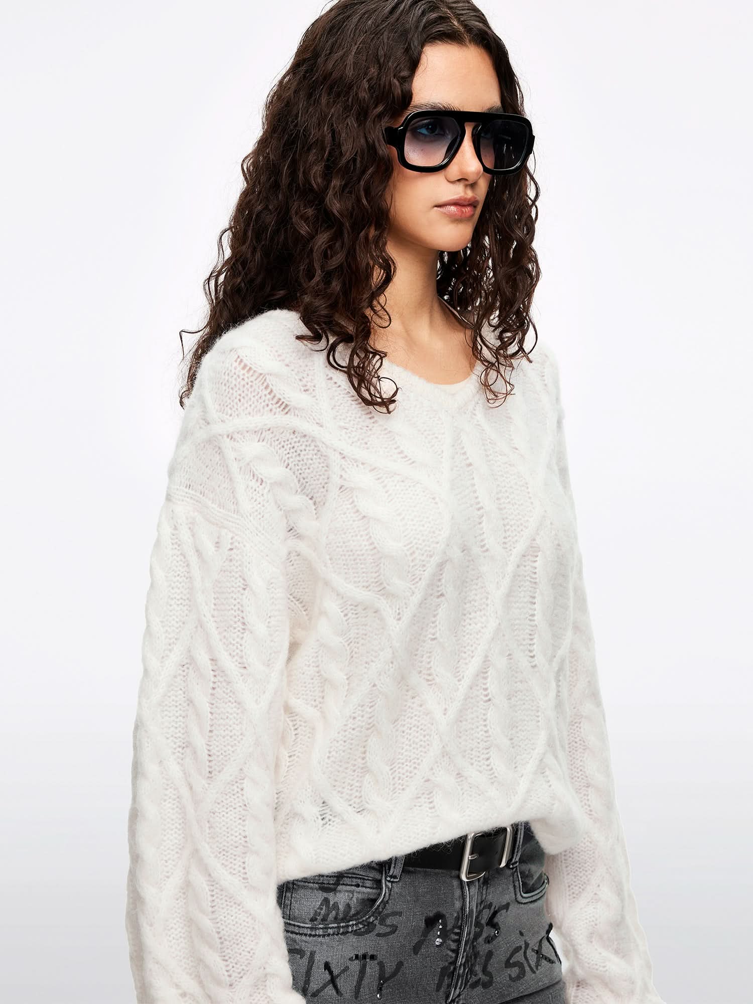 Mohair-Blend Knit Top