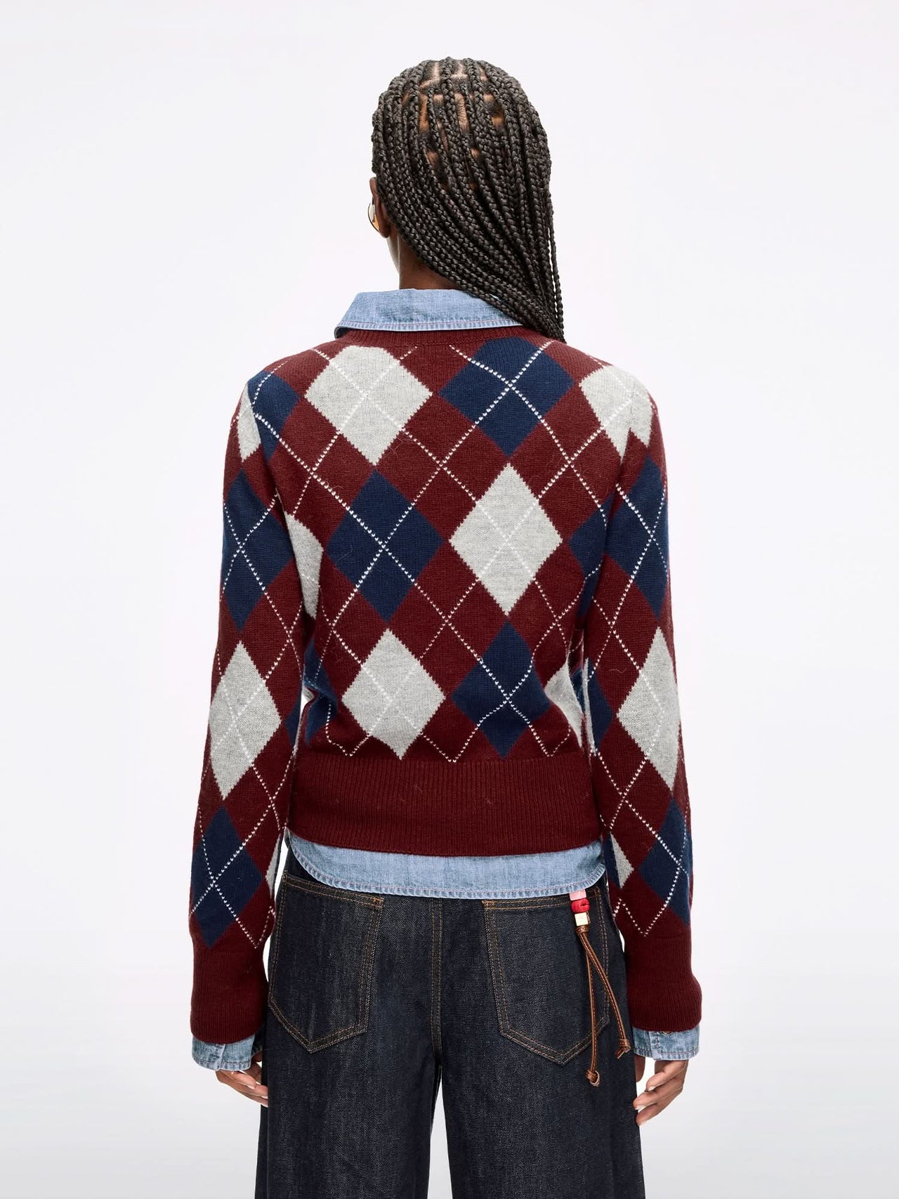Argyle Wool Knit Top