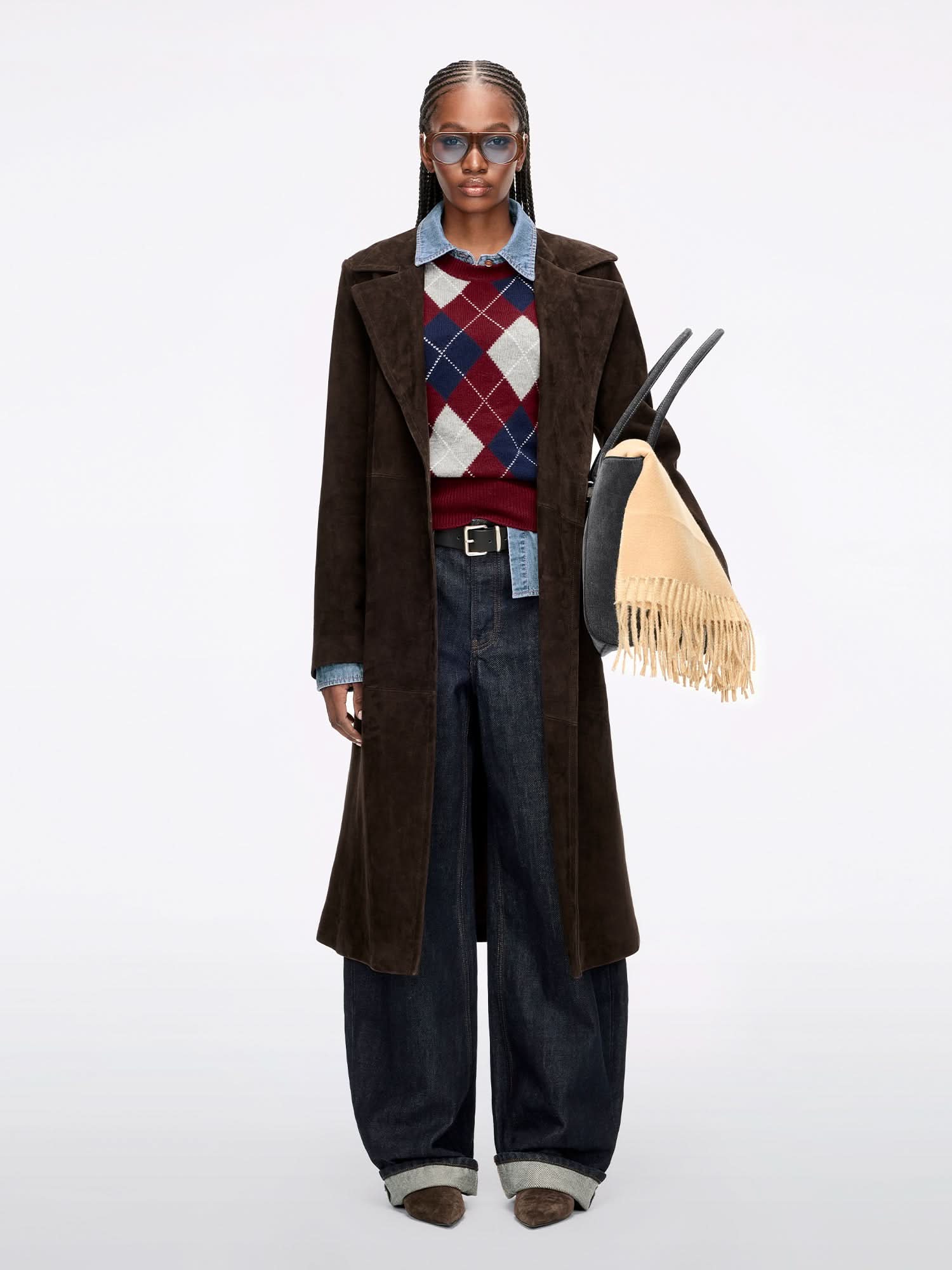 Argyle Wool Knit Top